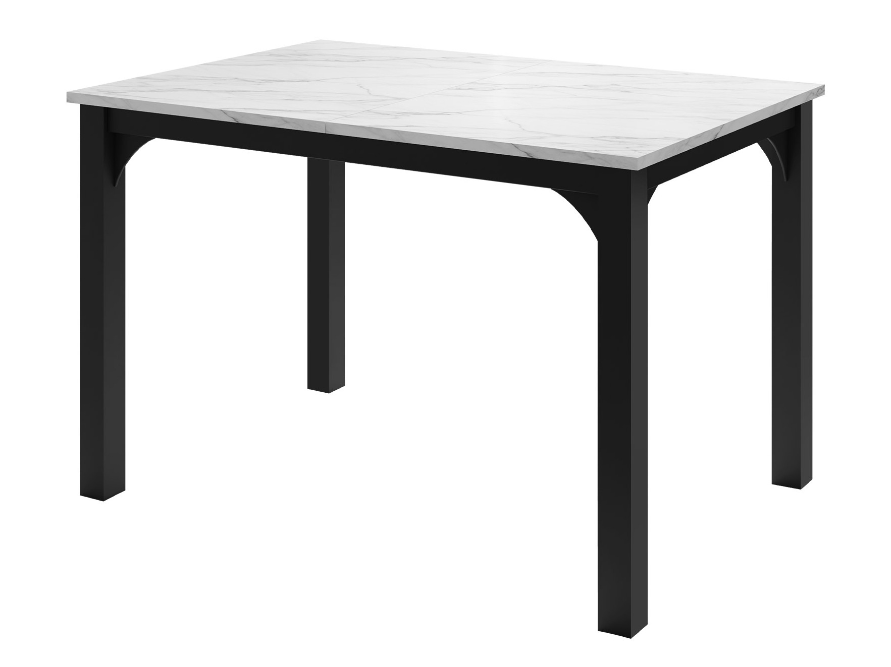 Bord Oswego 135 (Hvid marmor + Sort)