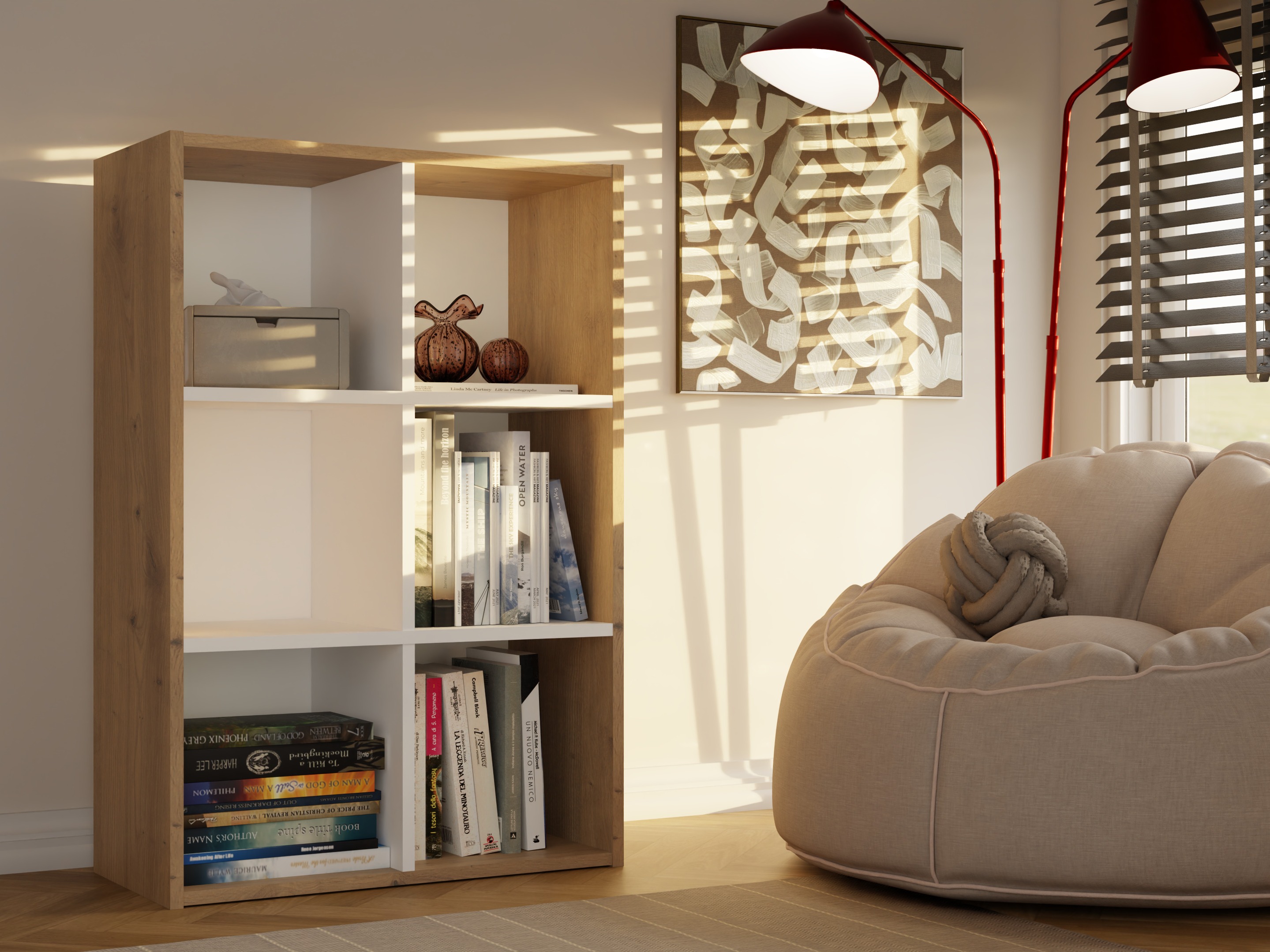 Reol Mandeville 296 (Hvid + Artisan eg)