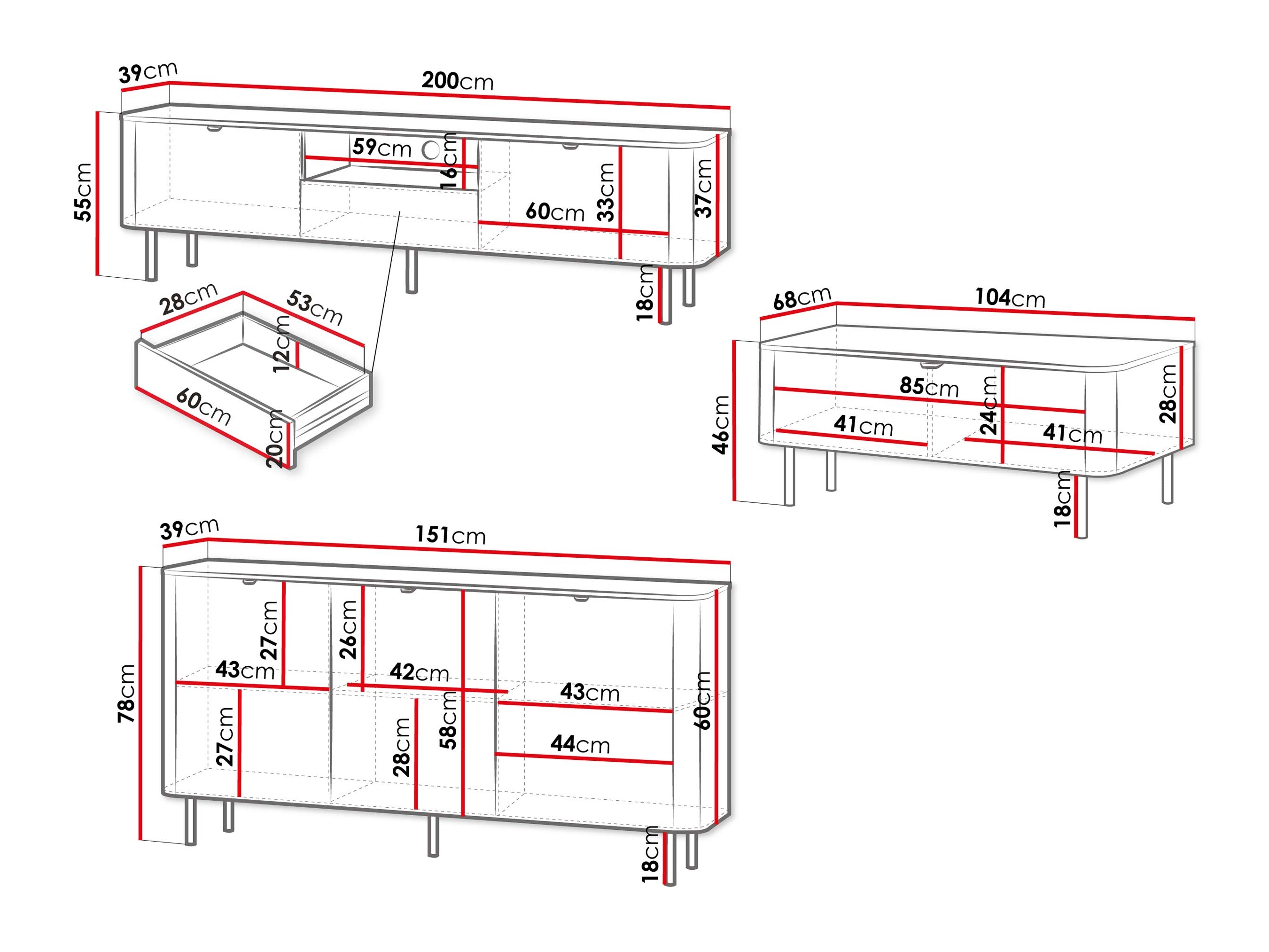 Stuemøbelsæt Tebeni 104