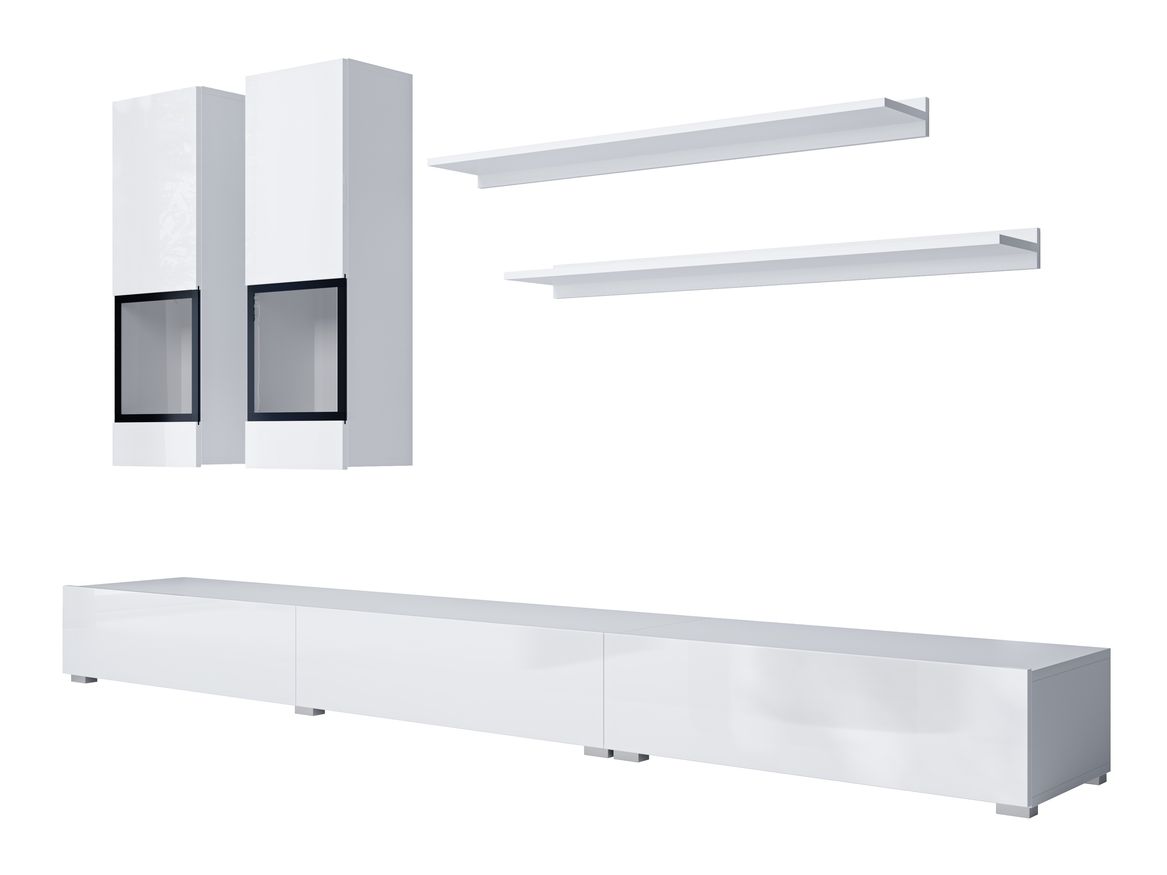 Stuemøbelsæt Serodeu 100 (Hvid + Glansfuld hvid)