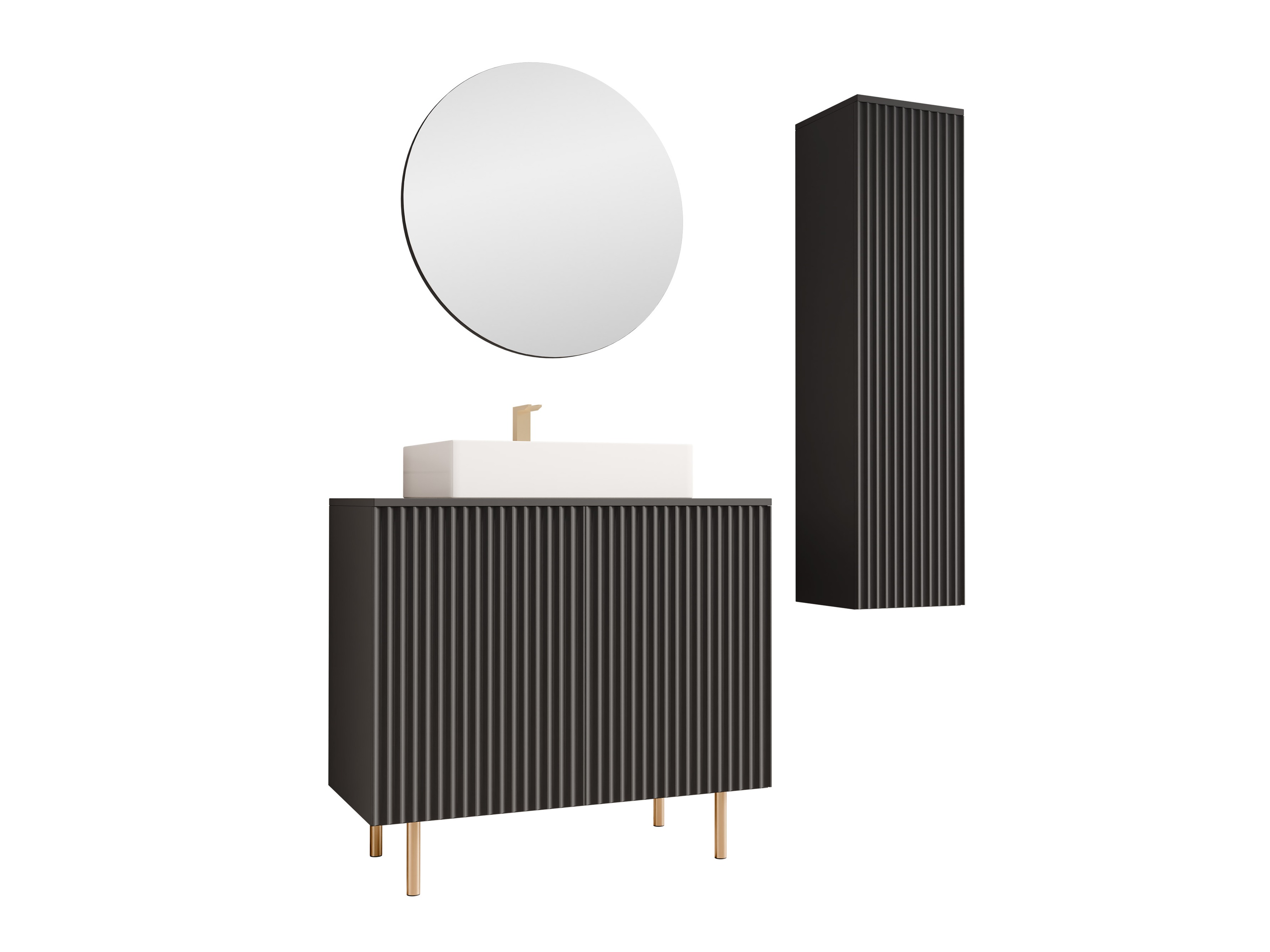 Badeværelsessæt Virdomi 110 (Sort)