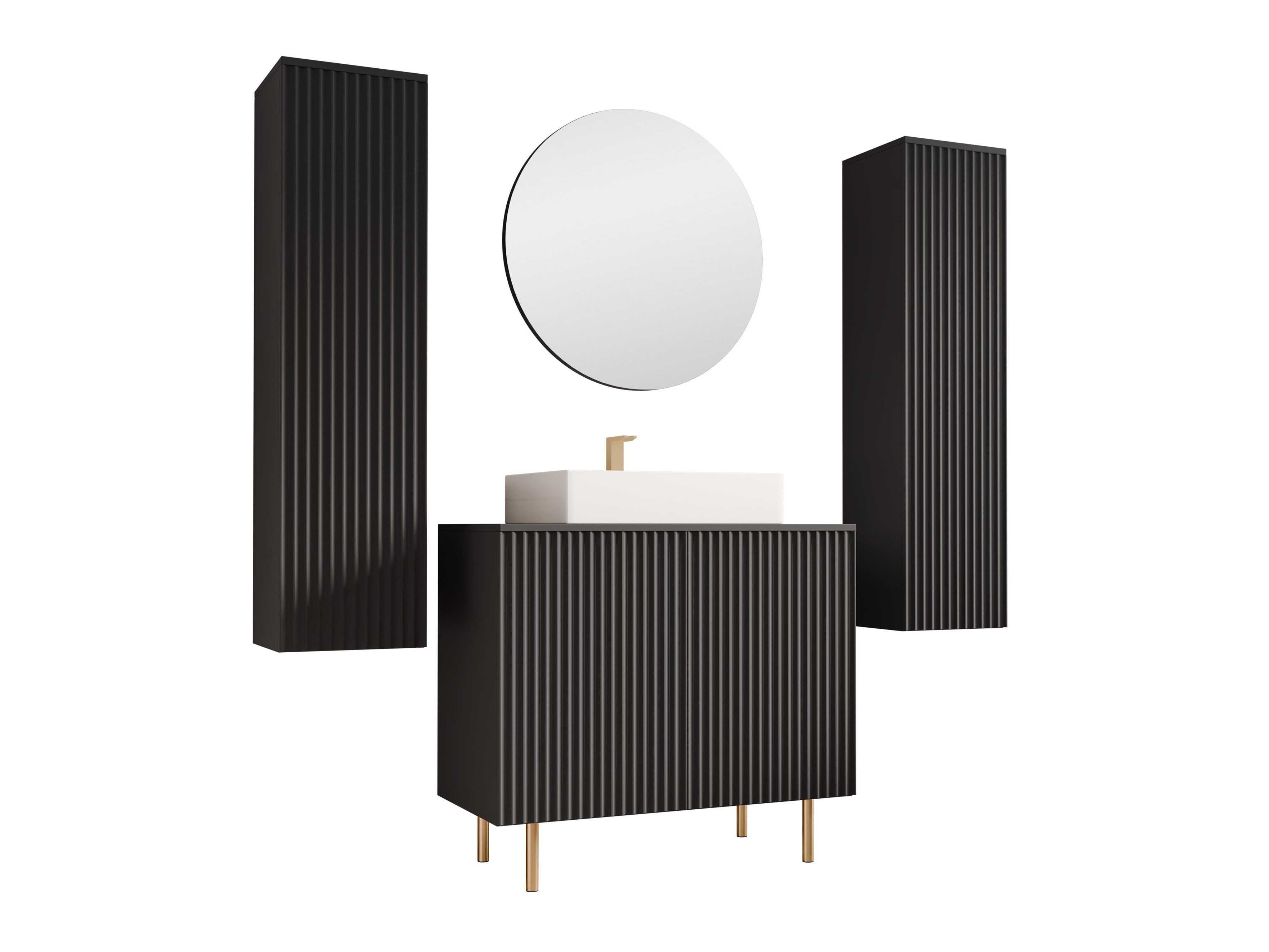 Badeværelsessæt Virdomi 112 (Sort)