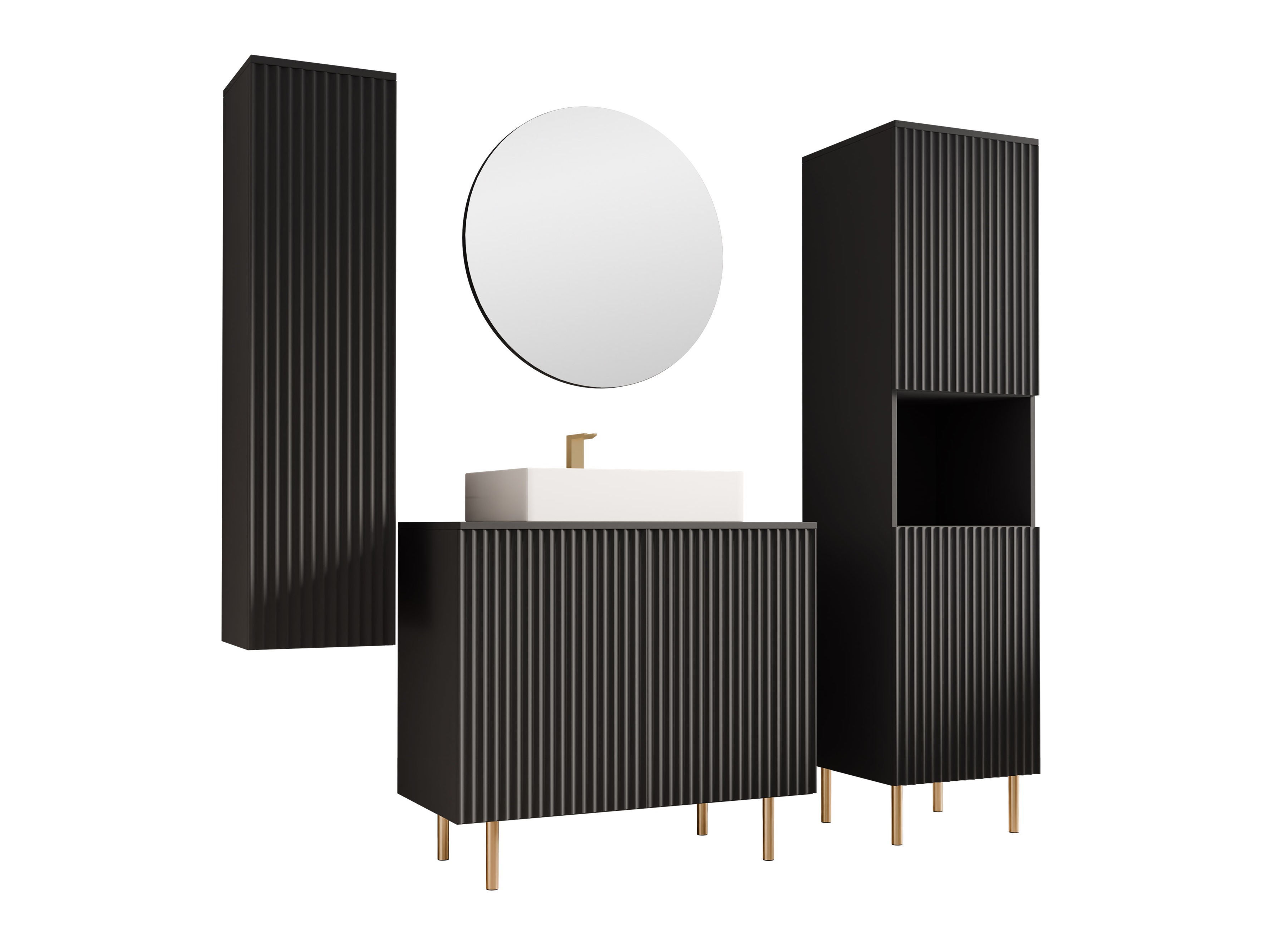 Badeværelsessæt Decus V (Sort)