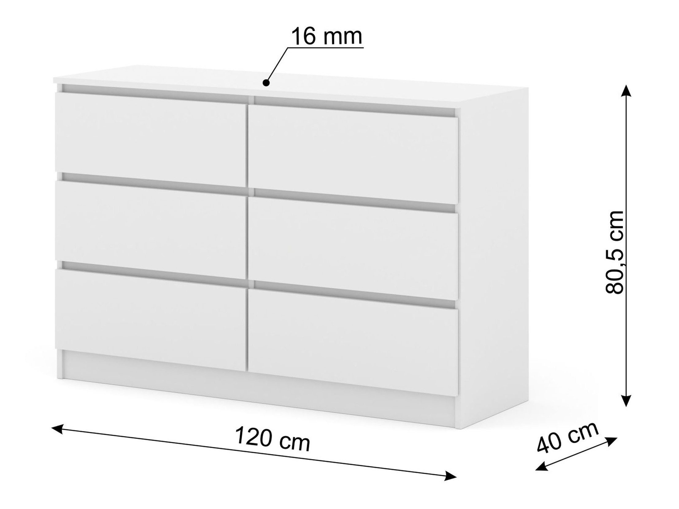 Kommode Buffalo 196 (Hvid)