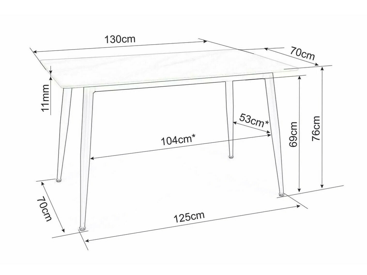 Bord Detroit 779 (Sort marmor)