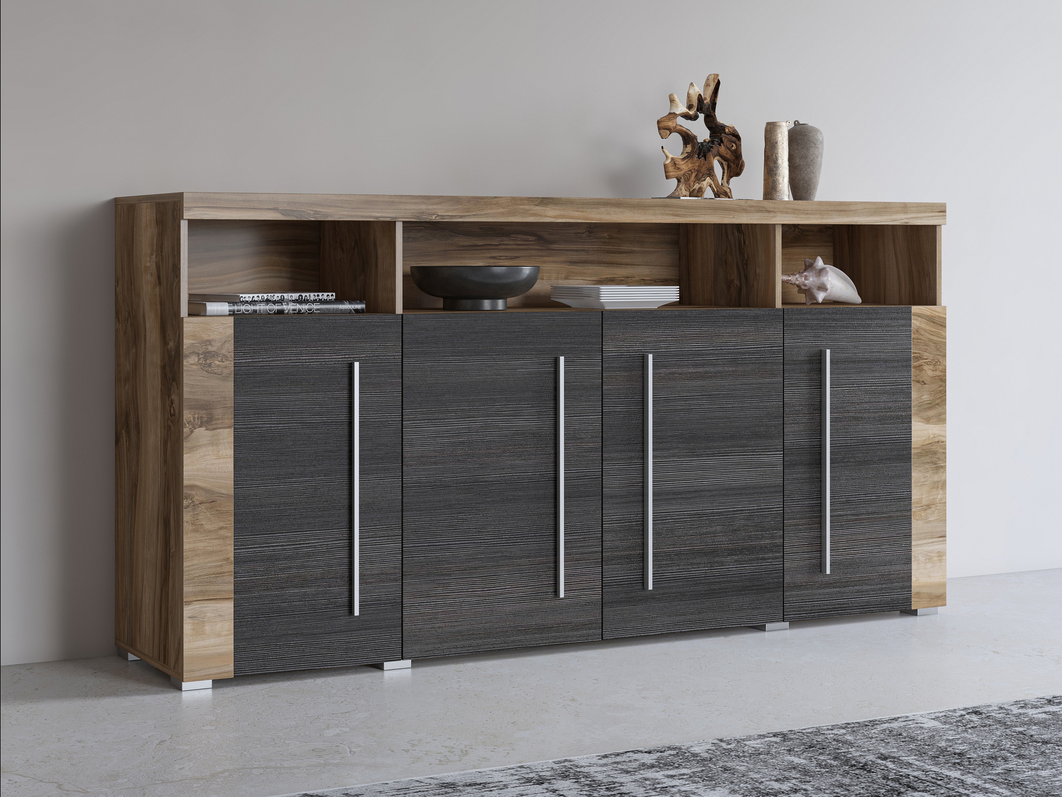 Skænk Sorciro 107 (Nød + Mørk eg)