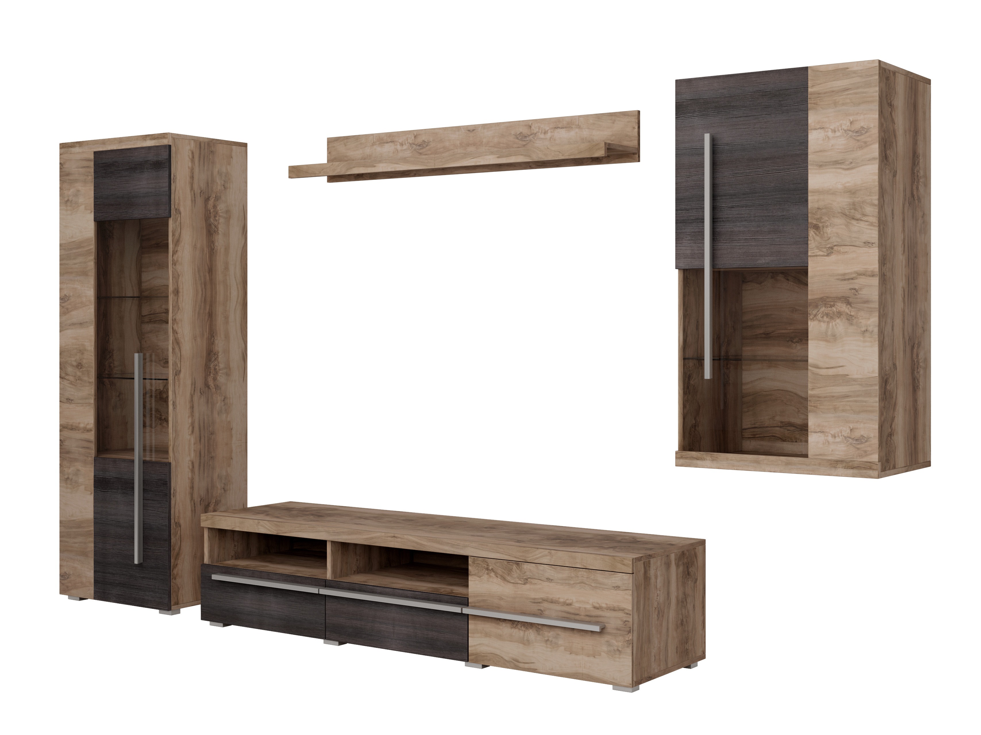 Stuemøbelsæt Sorciro 105 (Nød + Mørk eg)