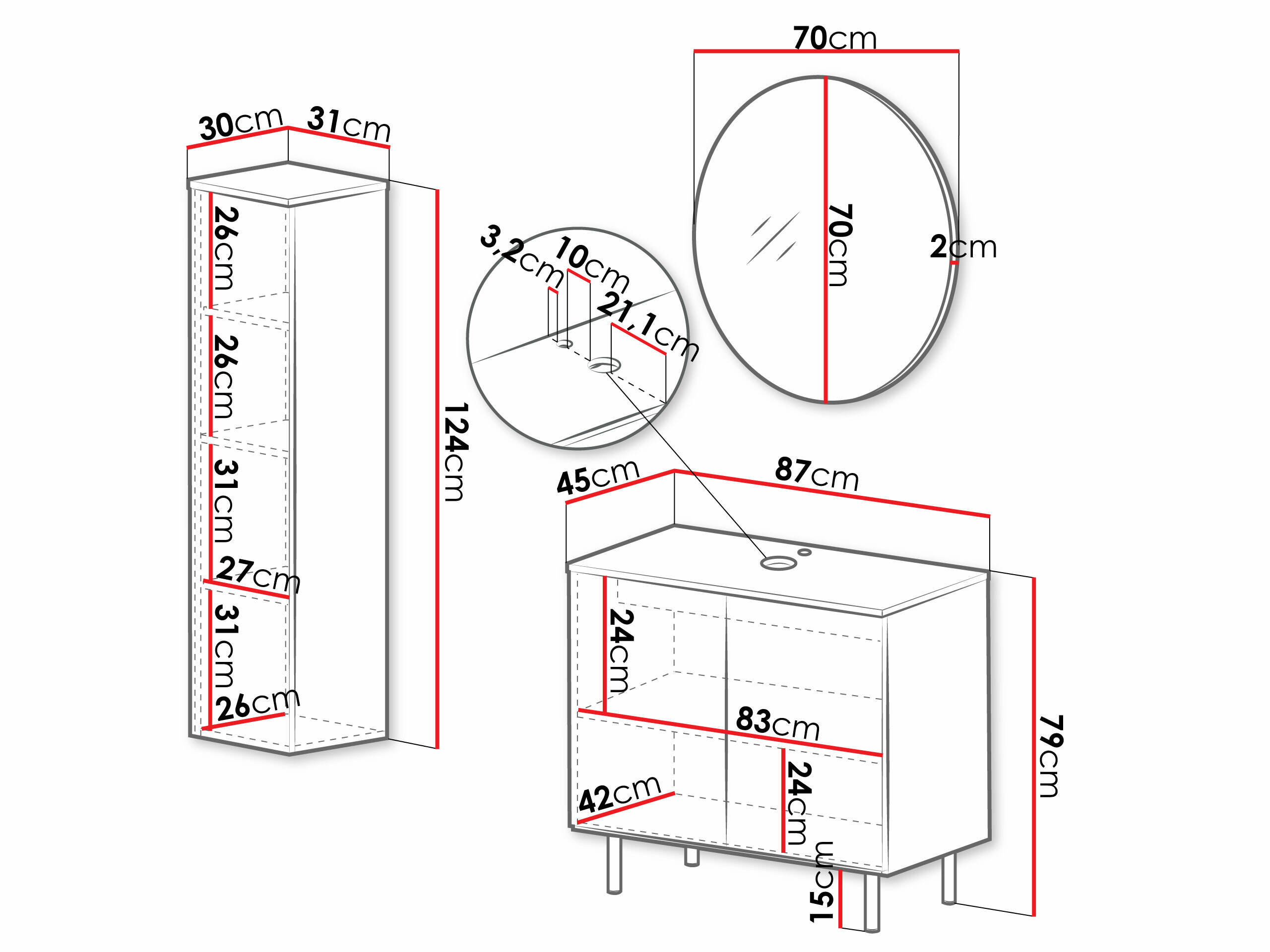 Badeværelsessæt Virdomi 110 (Kashmir)
