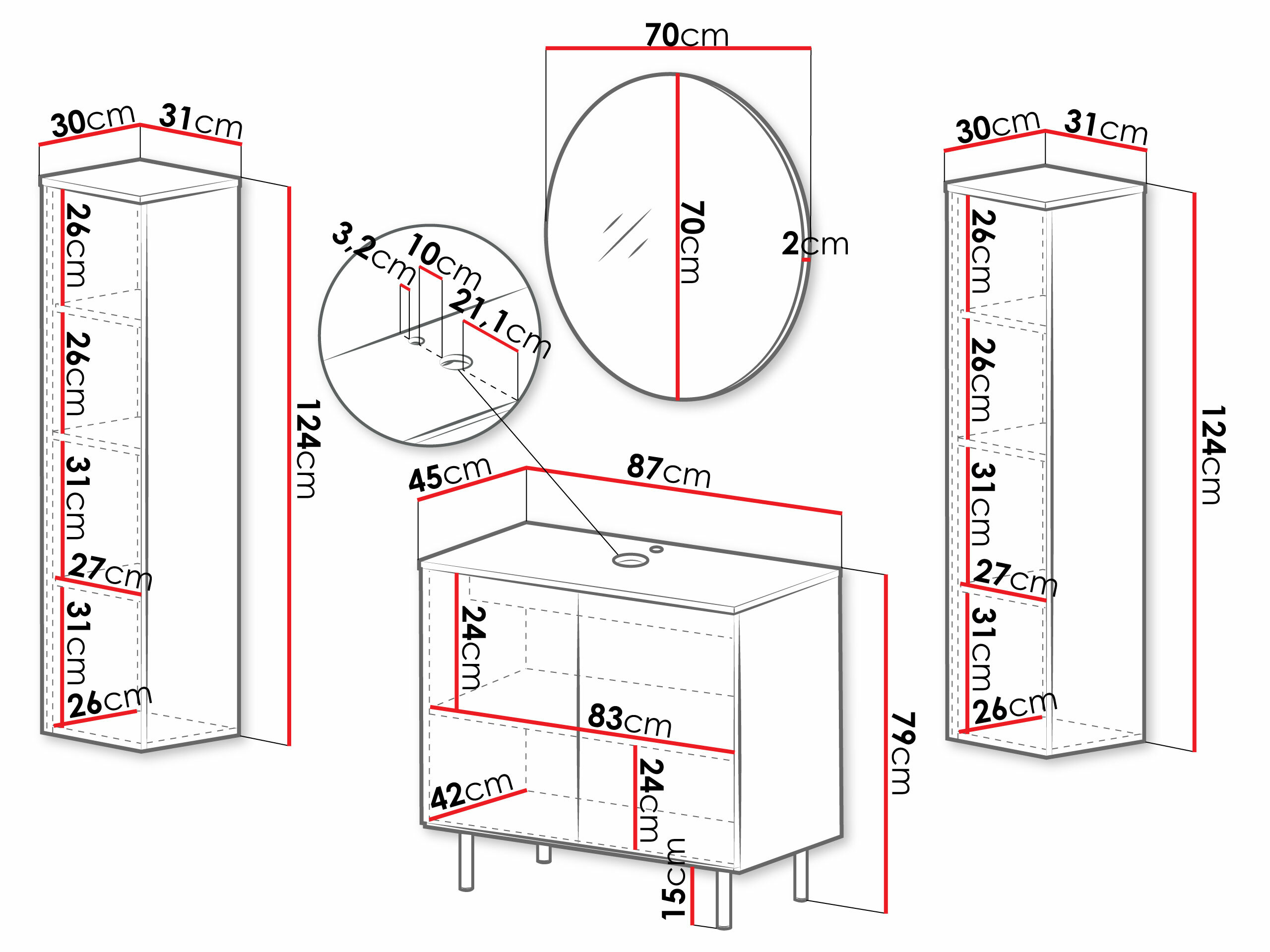 Badeværelsessæt Virdomi 112 (Kashmir)
