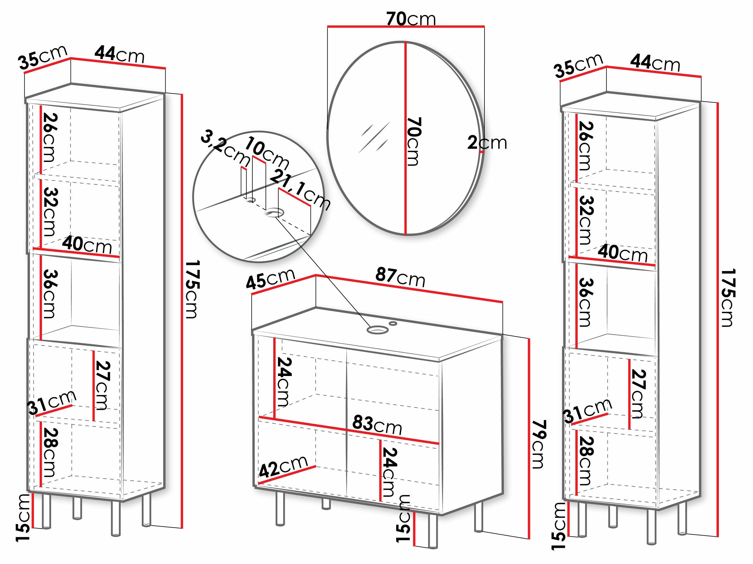 Badeværelsessæt Virdomi 114 (Kashmir)