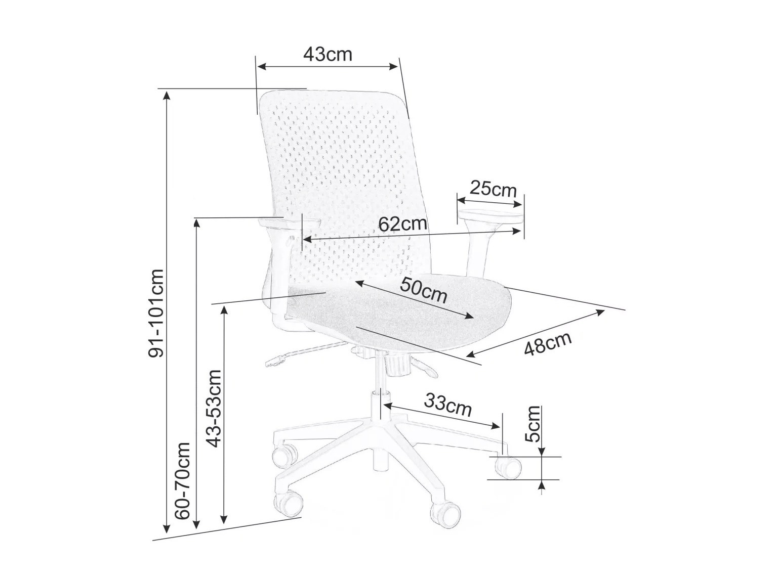 Kontorstol Detroit 798 (Grå)