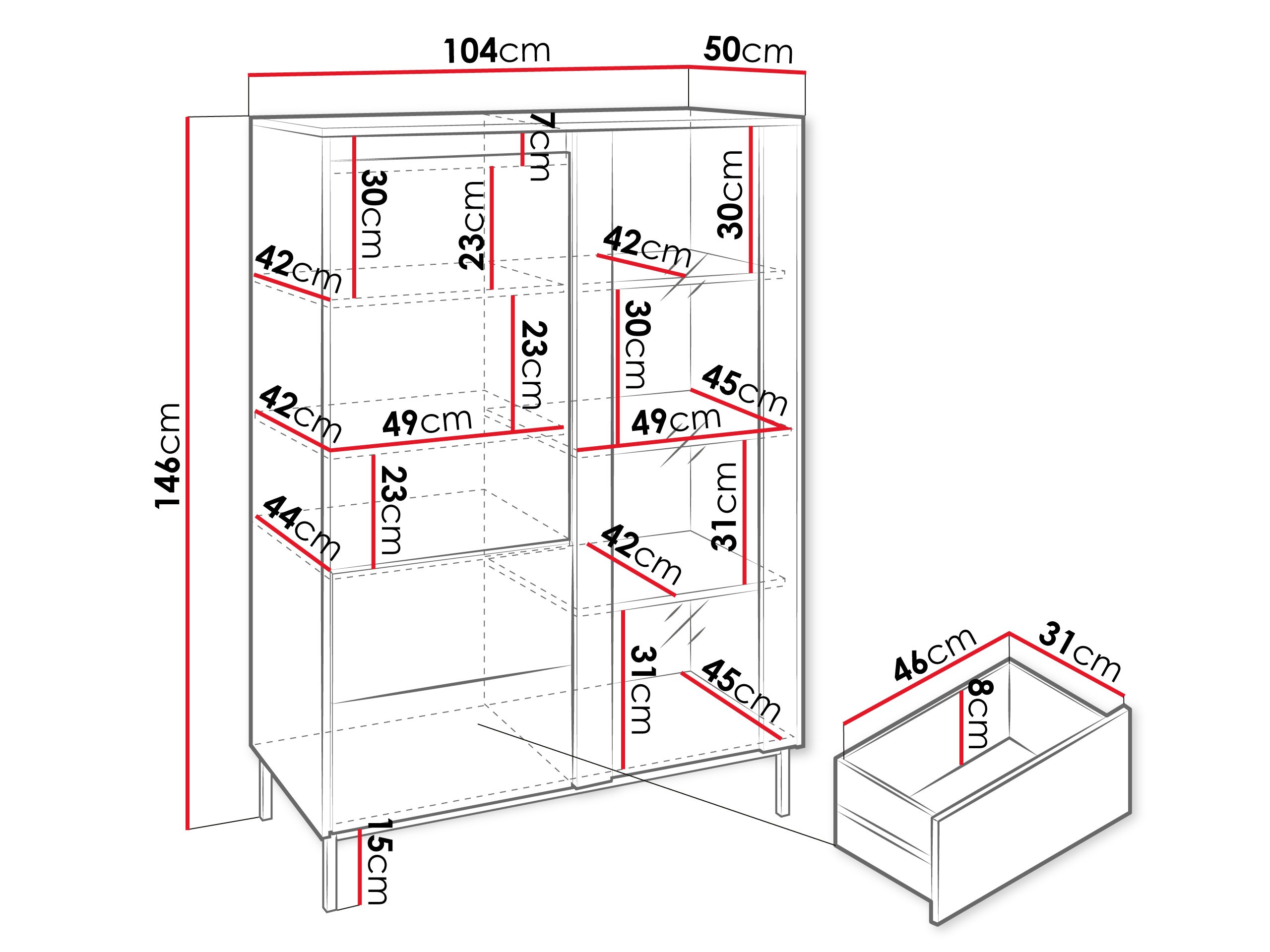 Reol Comfivo Delruva (Hvid)