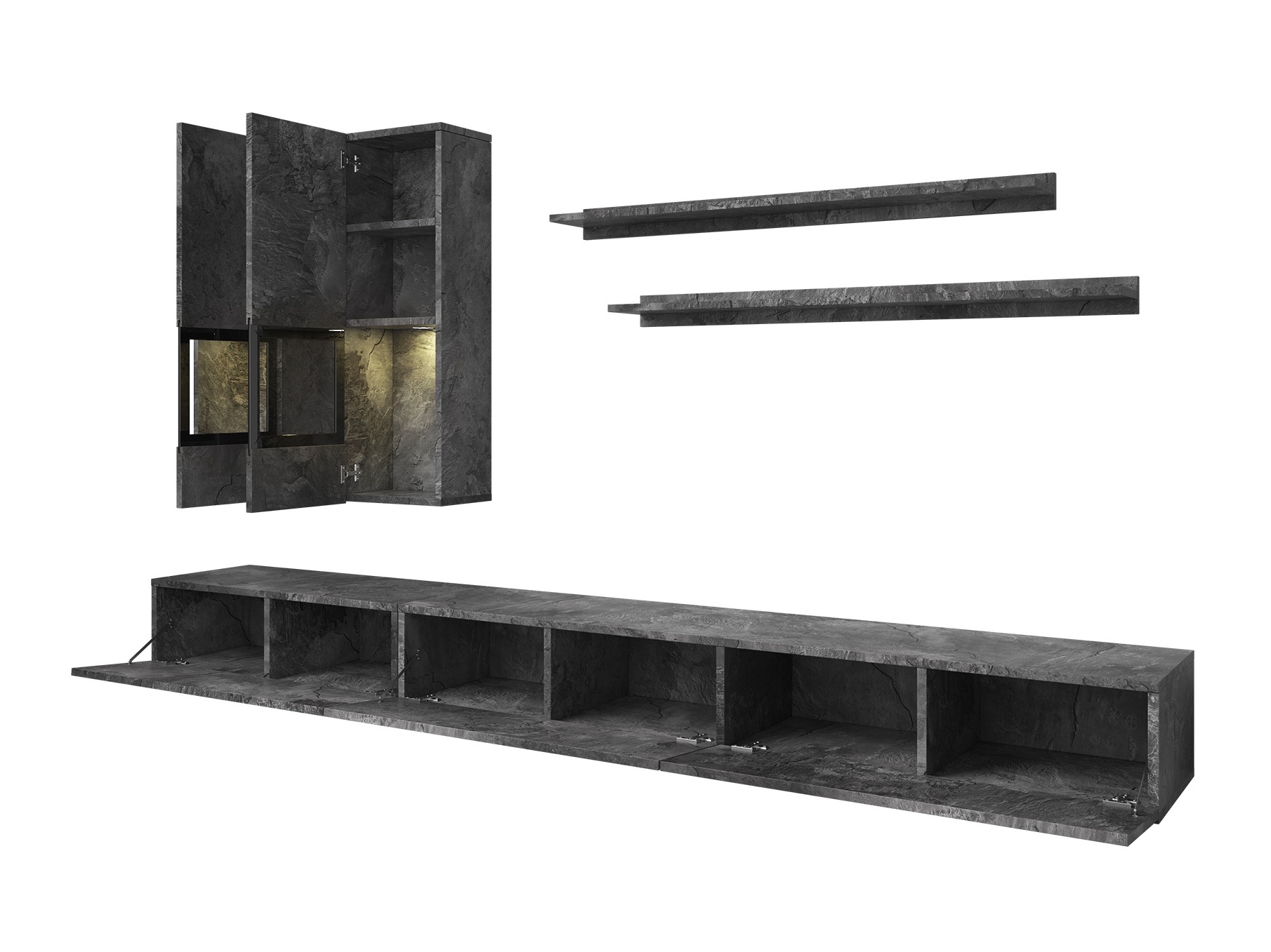 Stuemøbelsæt Serodeu 100 (Mørk beton)