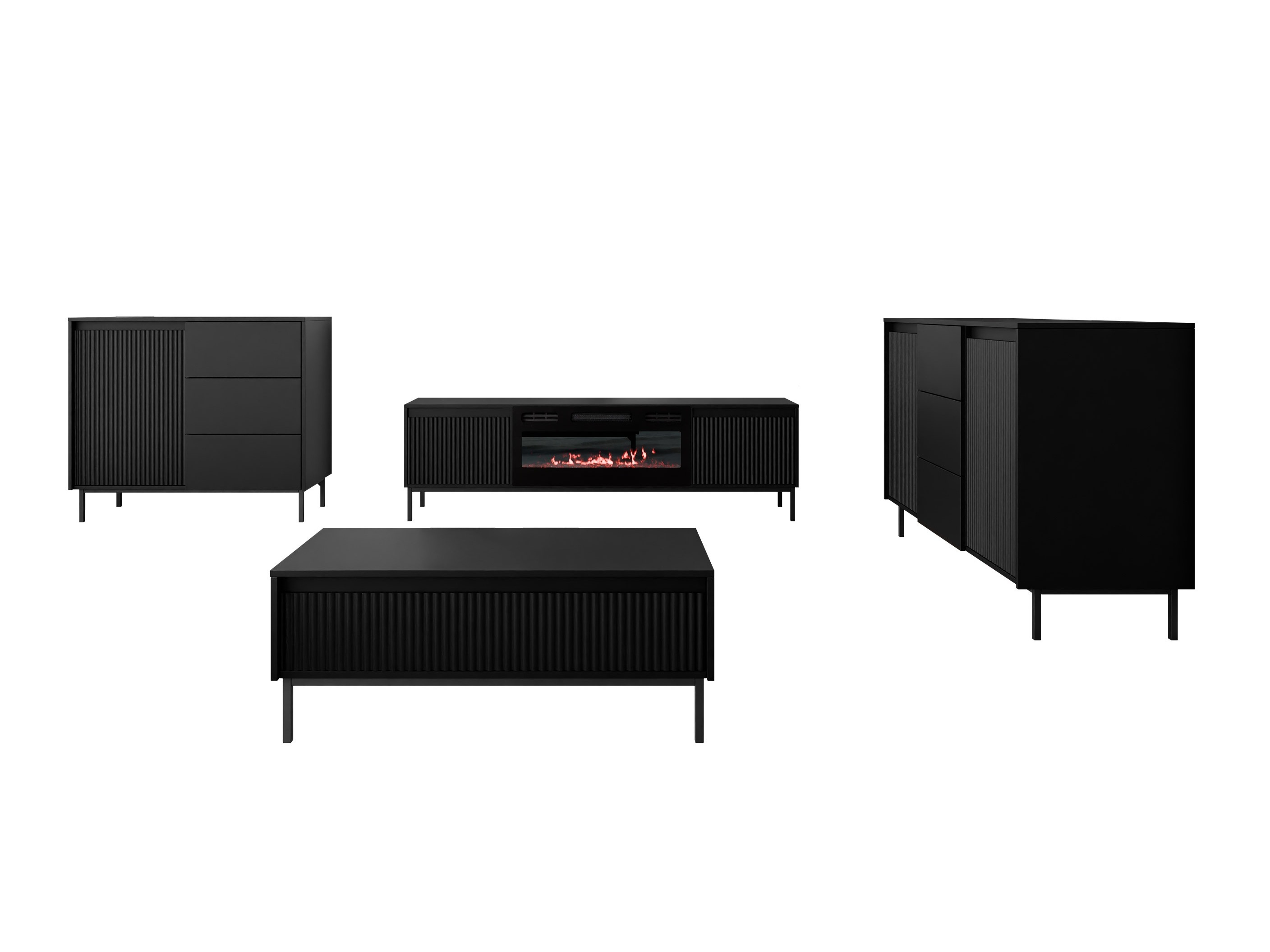 Stuemøblersæt Comfivo Delruva 109 (Sort)