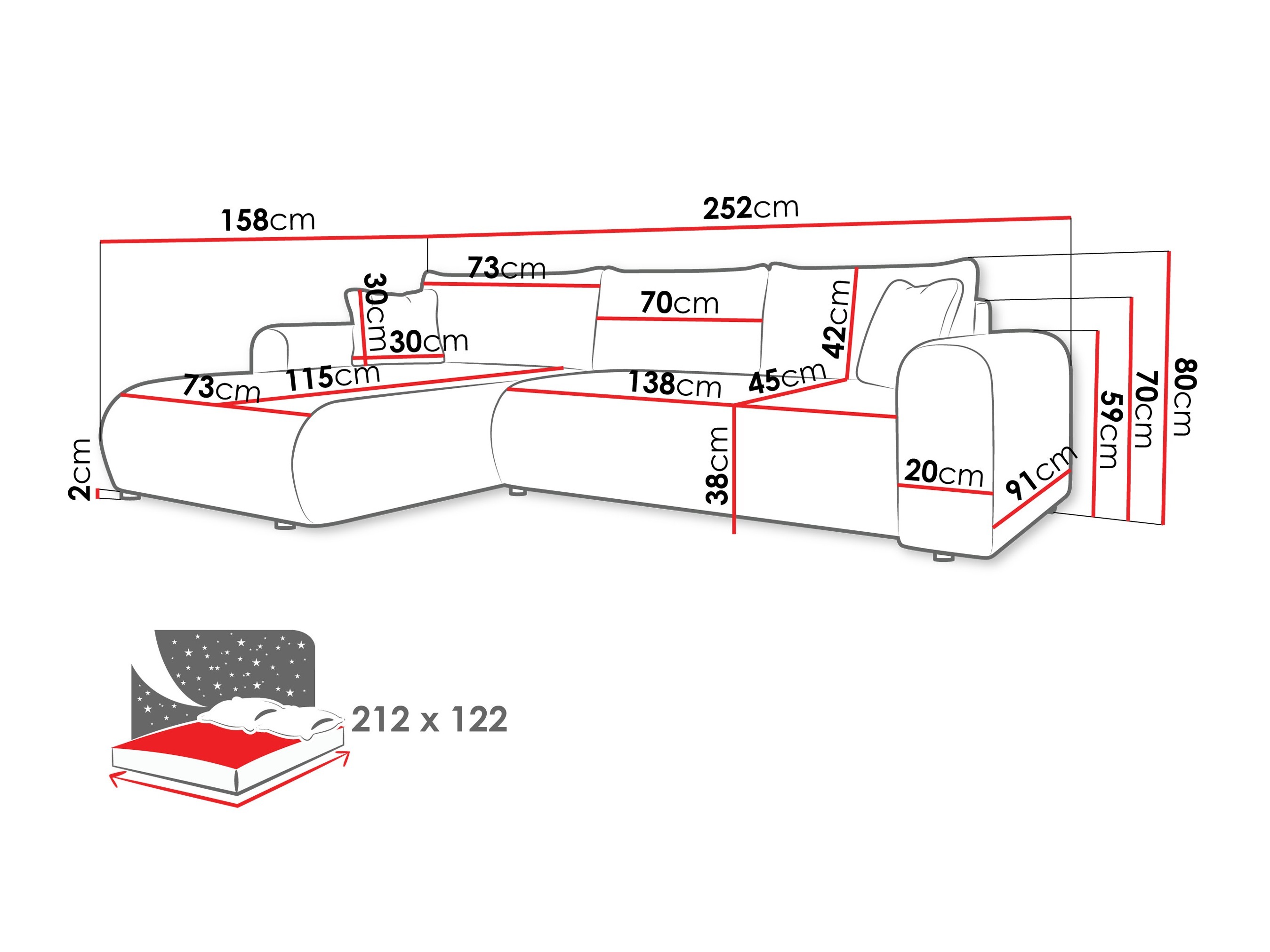 Hjørnesofa Comfivo 449 (Lambi 08)