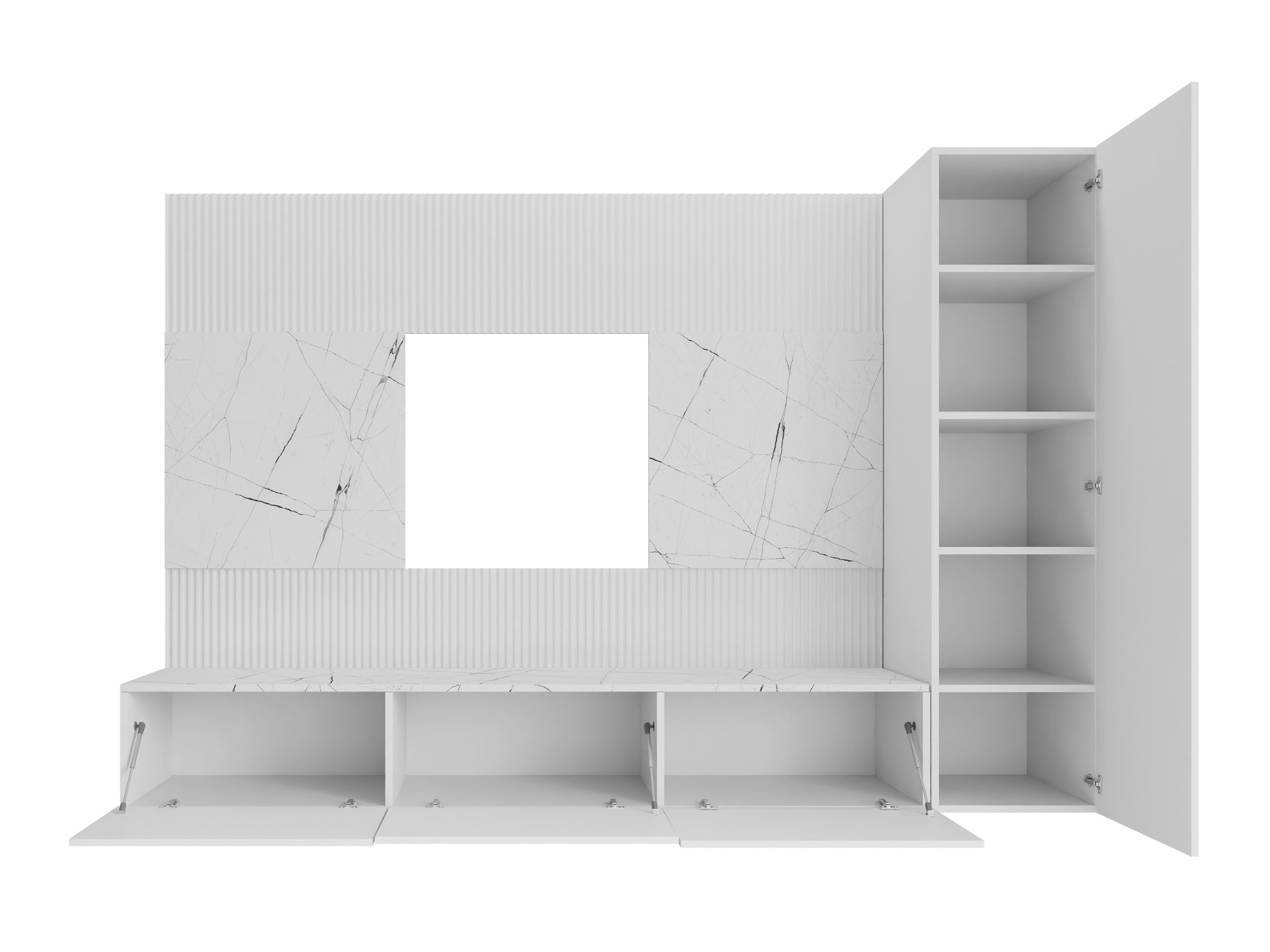 Stuemøblersæt Comfivo 452 (Hvid + Hvid marmor)