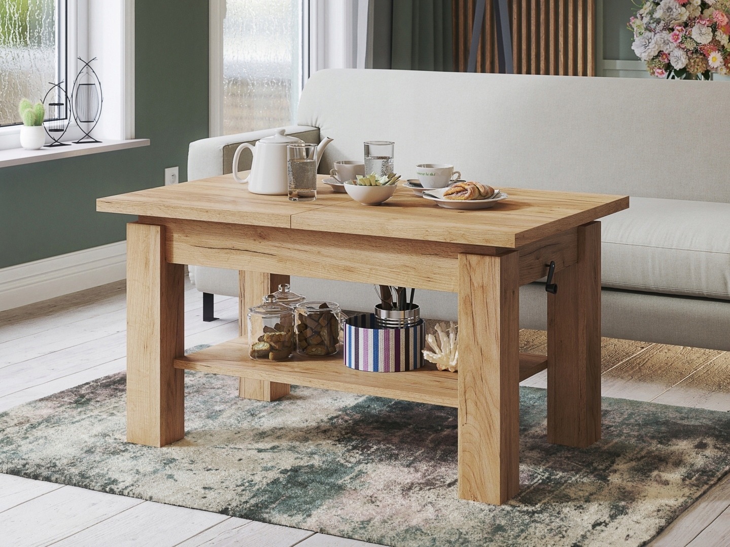 Transformer sofabord Glendale 100 (Craft gylden eg)