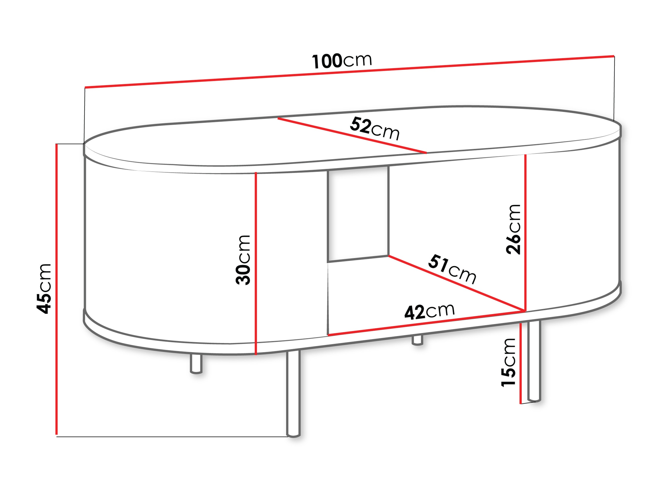 Sofabord Comfivo Livtena (Sort marmor + Sort)