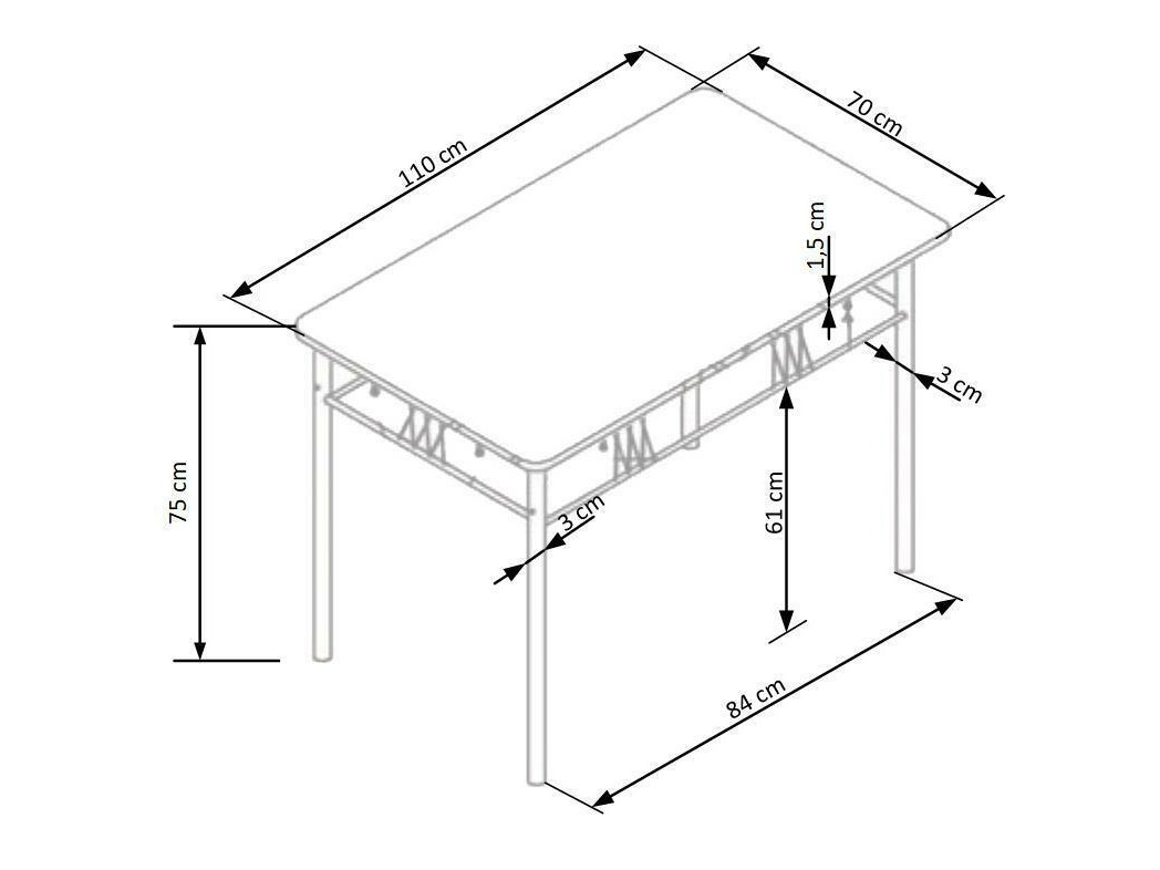 Spisestuesæt Houston 1251 (Egetræ + Sort)