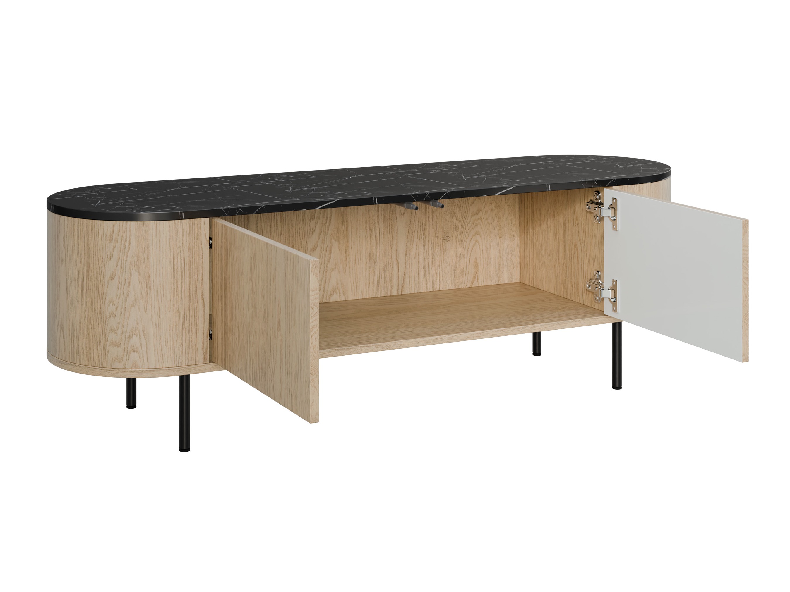 TV-bord Comfivo Livtena (Hvid marmor + Gylden)