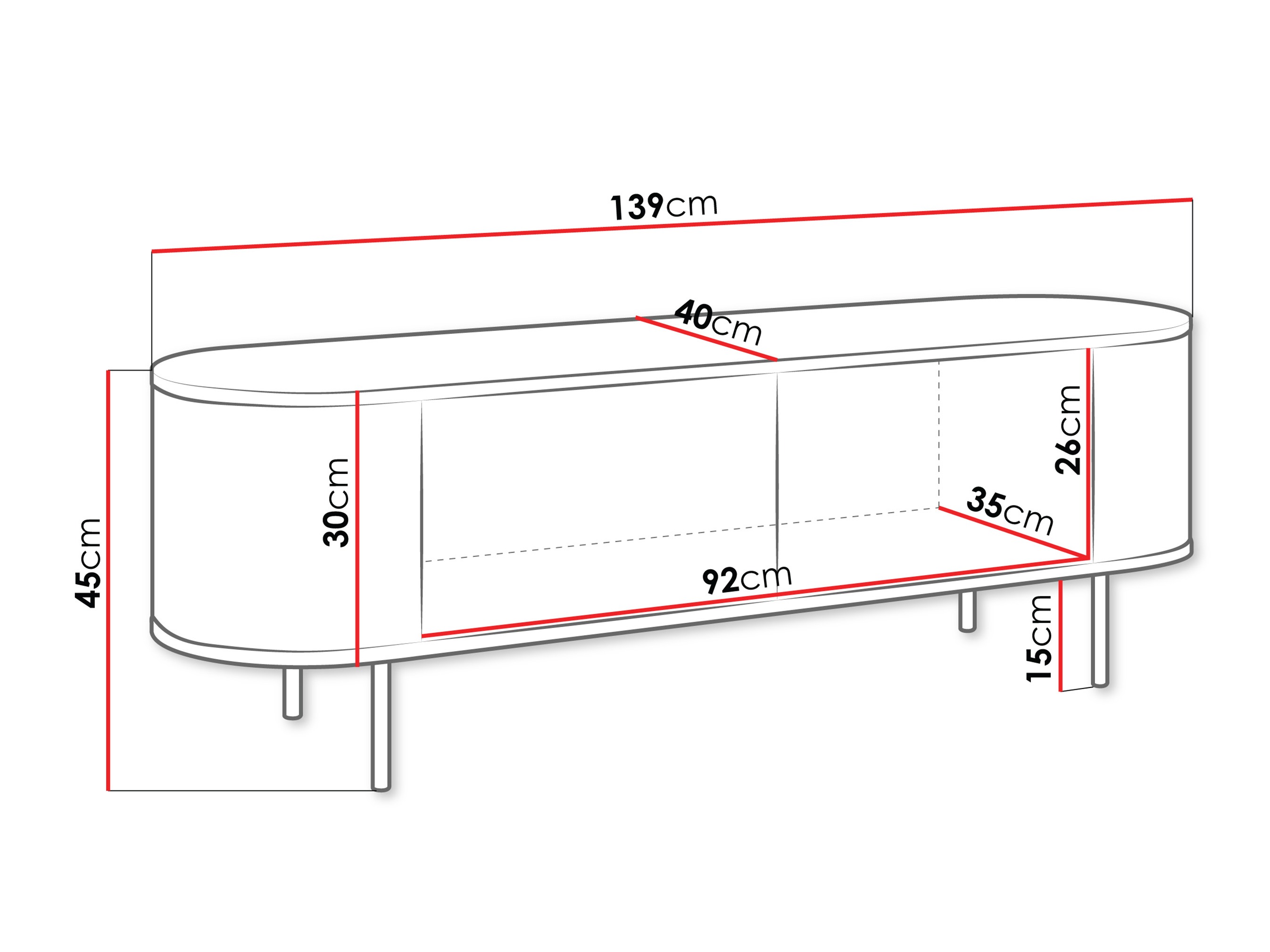 TV-bord Comfivo Livtena (Hvid marmor + Gylden)