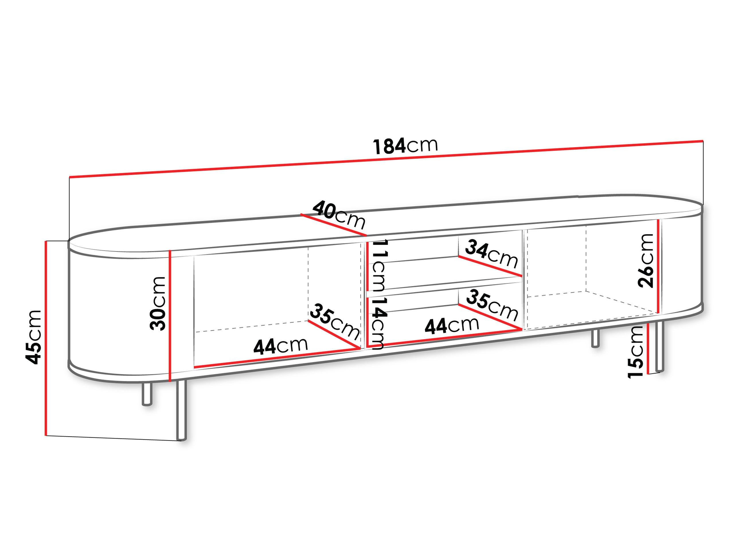 TV-bord Comfivo Livtena I (Hvid marmor + Gylden)