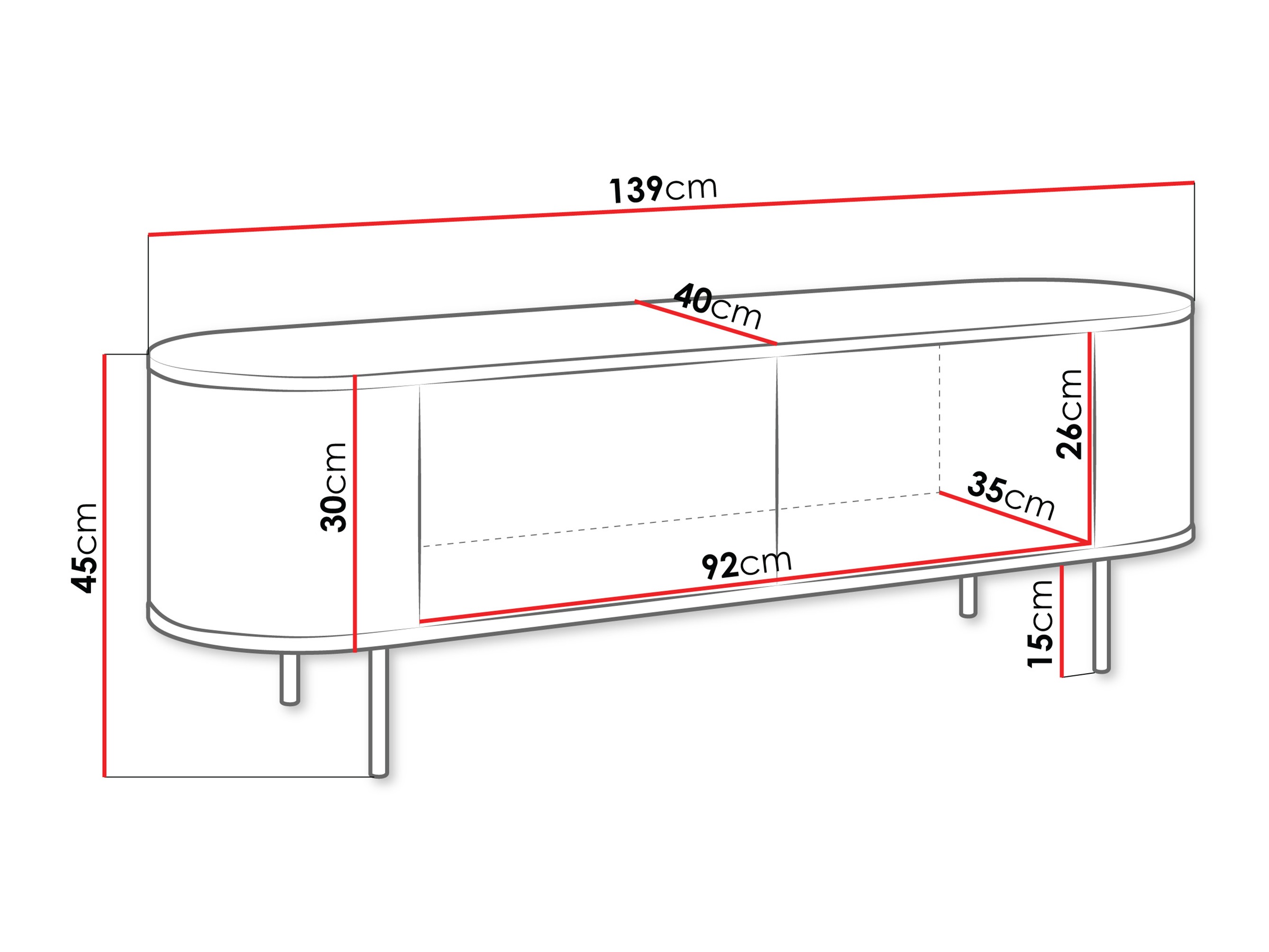 TV-bord Comfivo Livtena (Sort marmor + Sort)