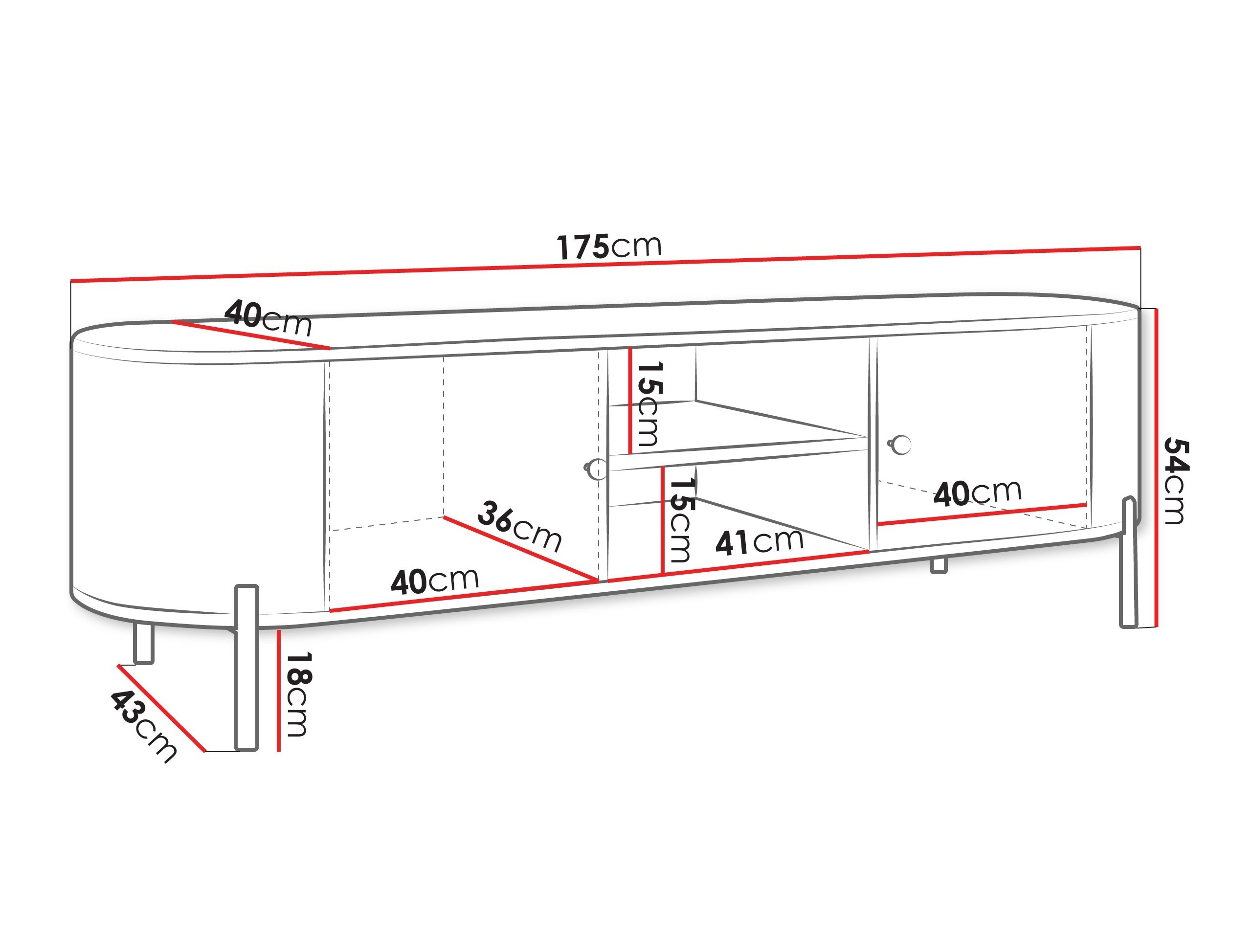 TV-bord Comfivo Mirsoni