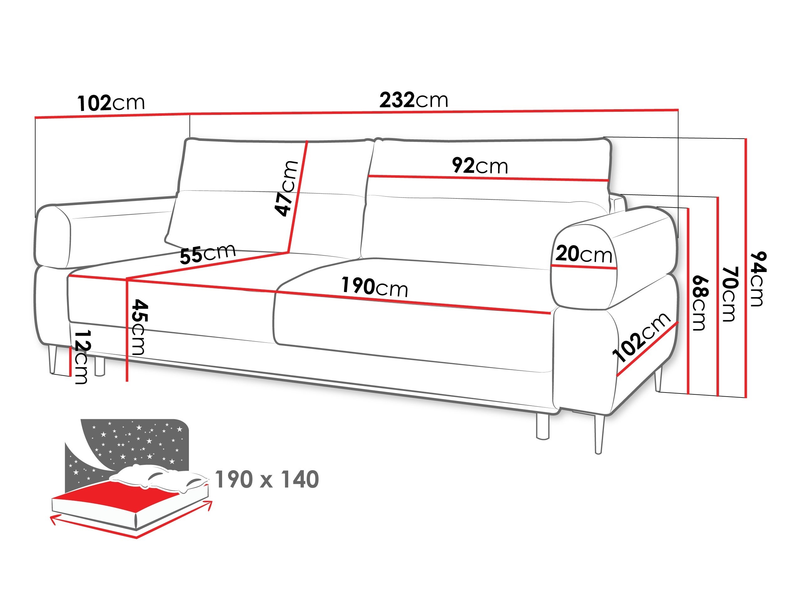 Sovesofa ComfiDream Celel (Blur 19)