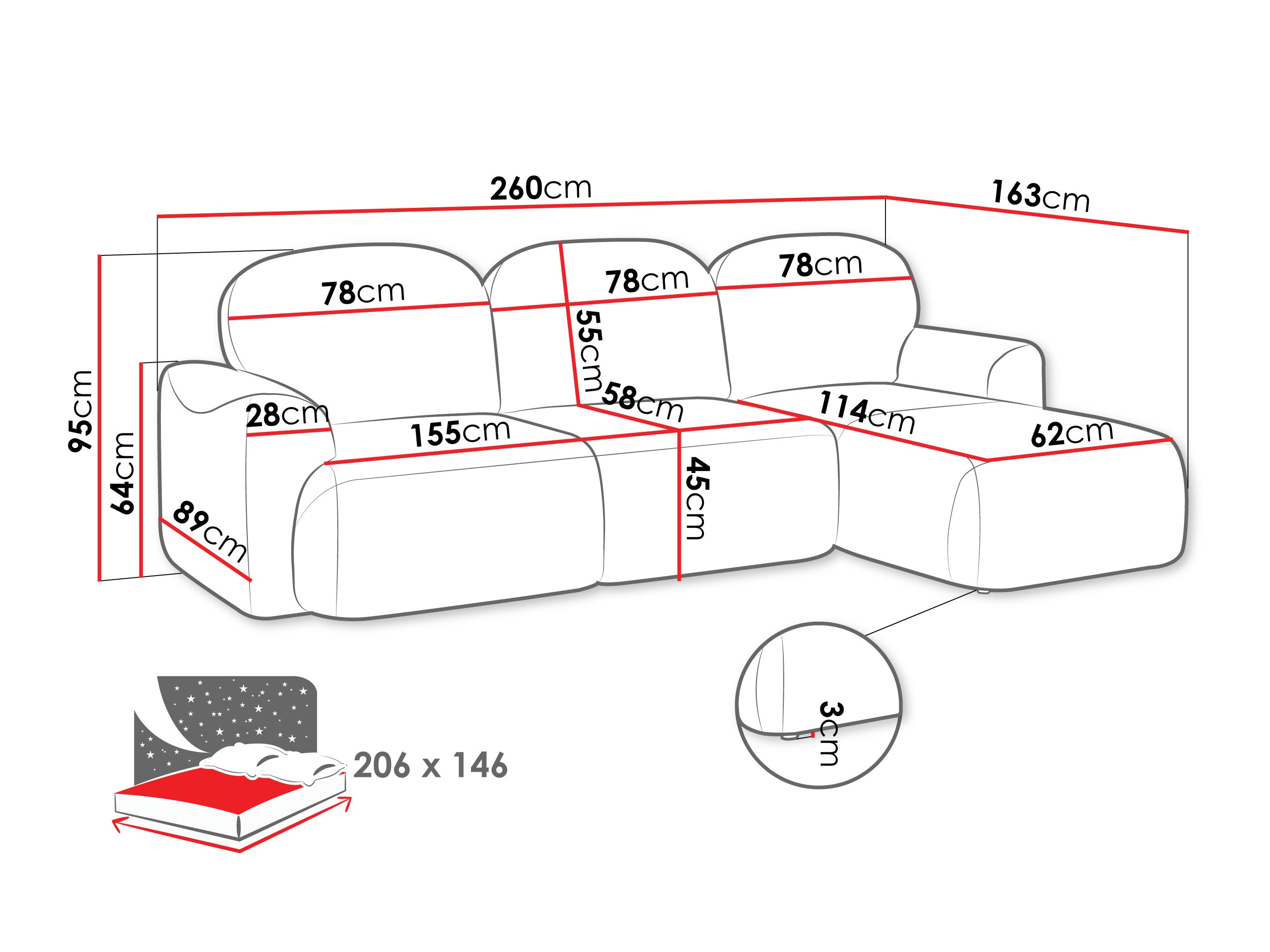 Hjørnesofa ComfiDream 202 (Cremona 38)