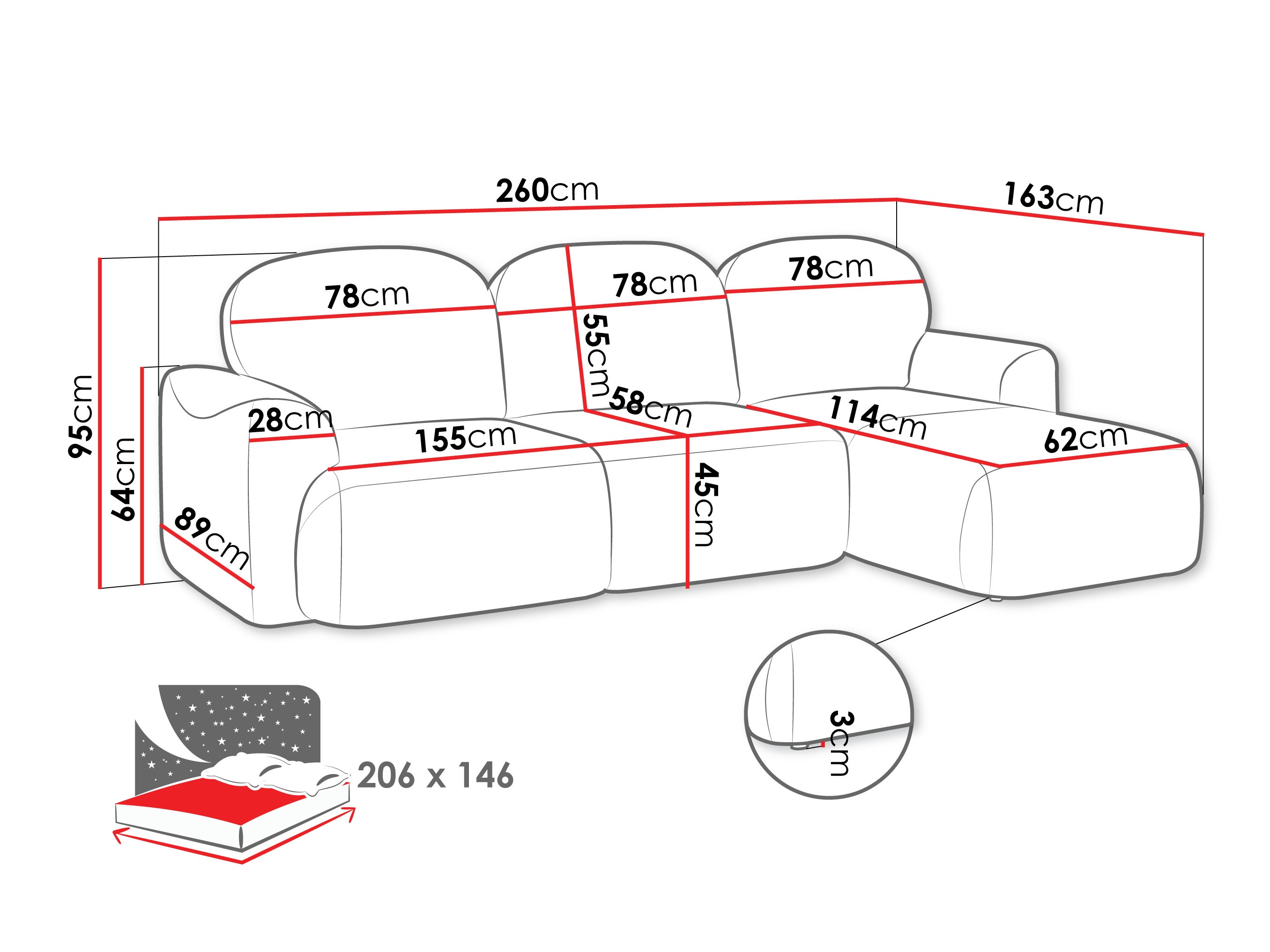 Hjørnesofa ComfiDream 202 (Cremona 96)
