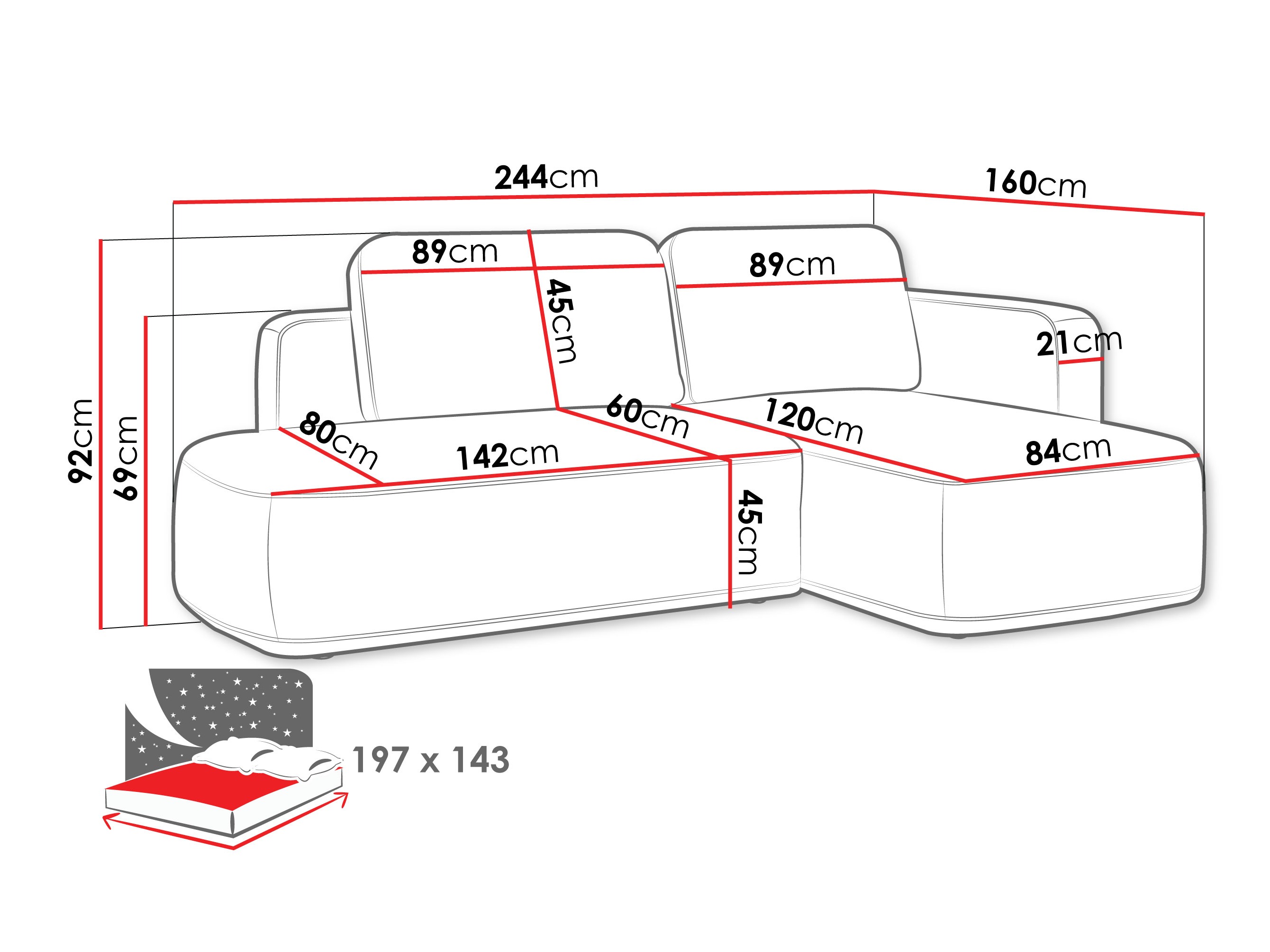 Hjørnesofa ComfiDream Celena (Perfect Harmony 02)