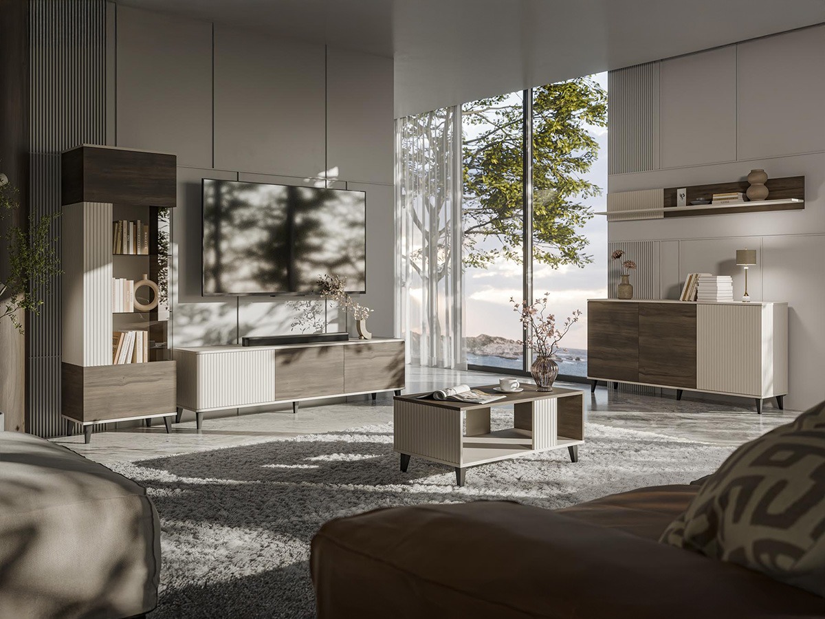 Stuemøbelsæt Luelia 107 (Valnød + Kashmir)