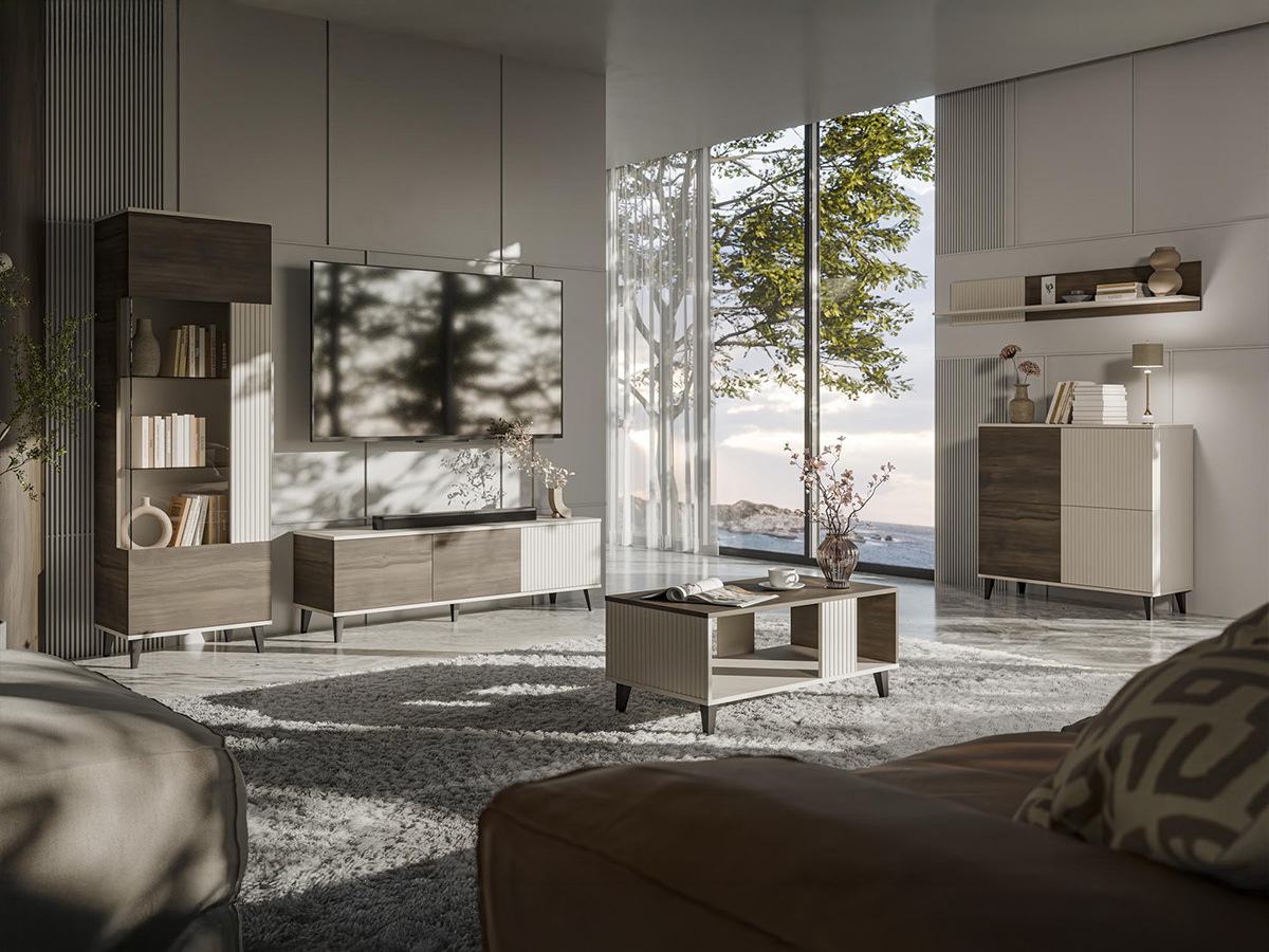 TV-bord Luelia 115 (Valnød + Kashmir)