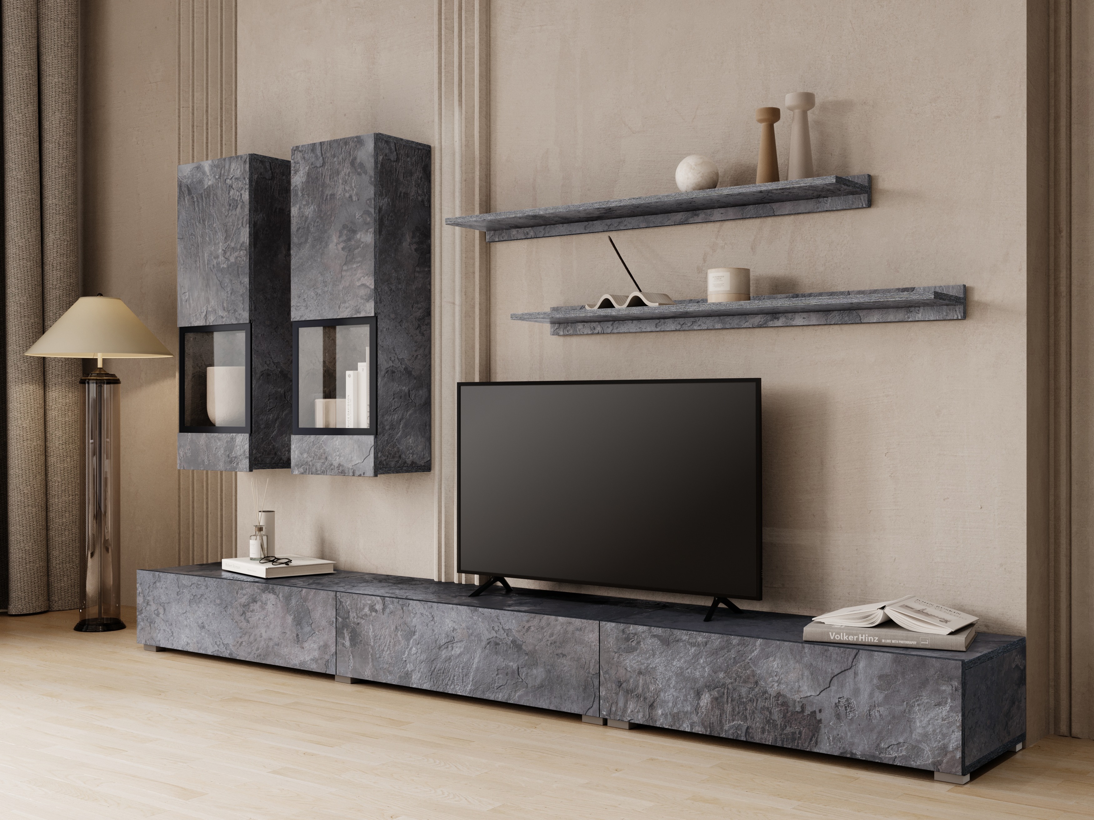 Stuemøbelsæt Serodeu 100 (Mørk beton)