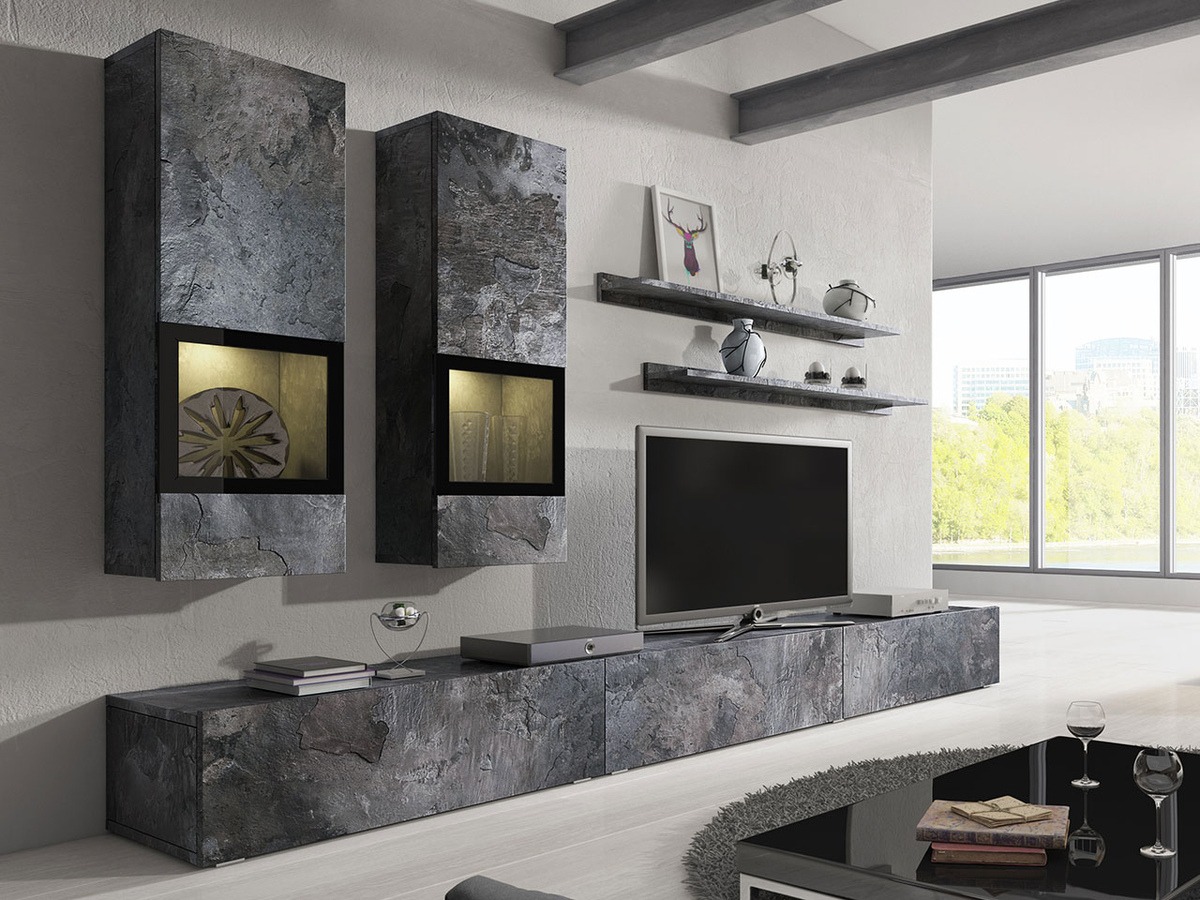 Stuemøbelsæt Serodeu 100 (Mørk beton)