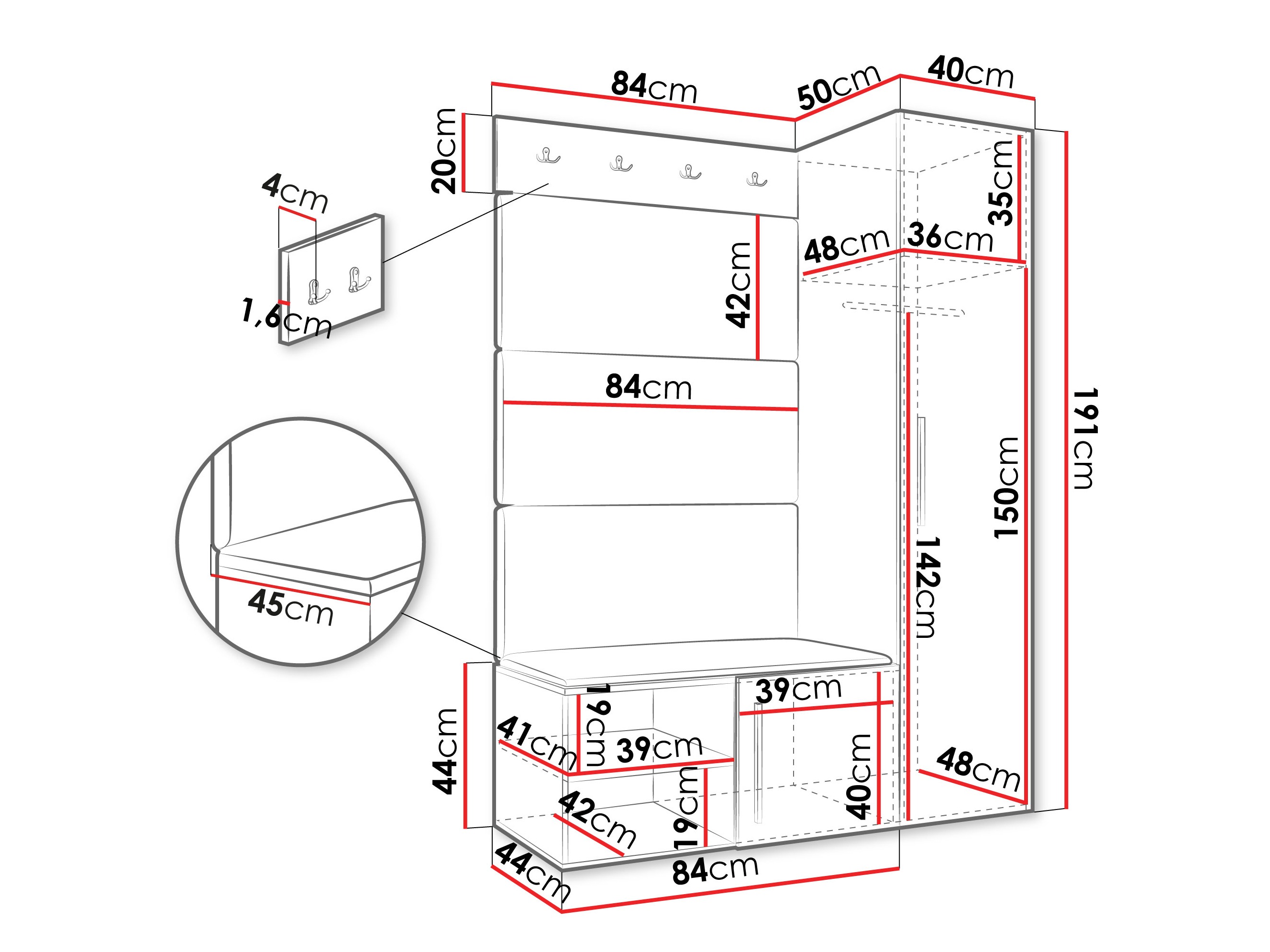 Entrésæt Hartford 525 (Hvid)