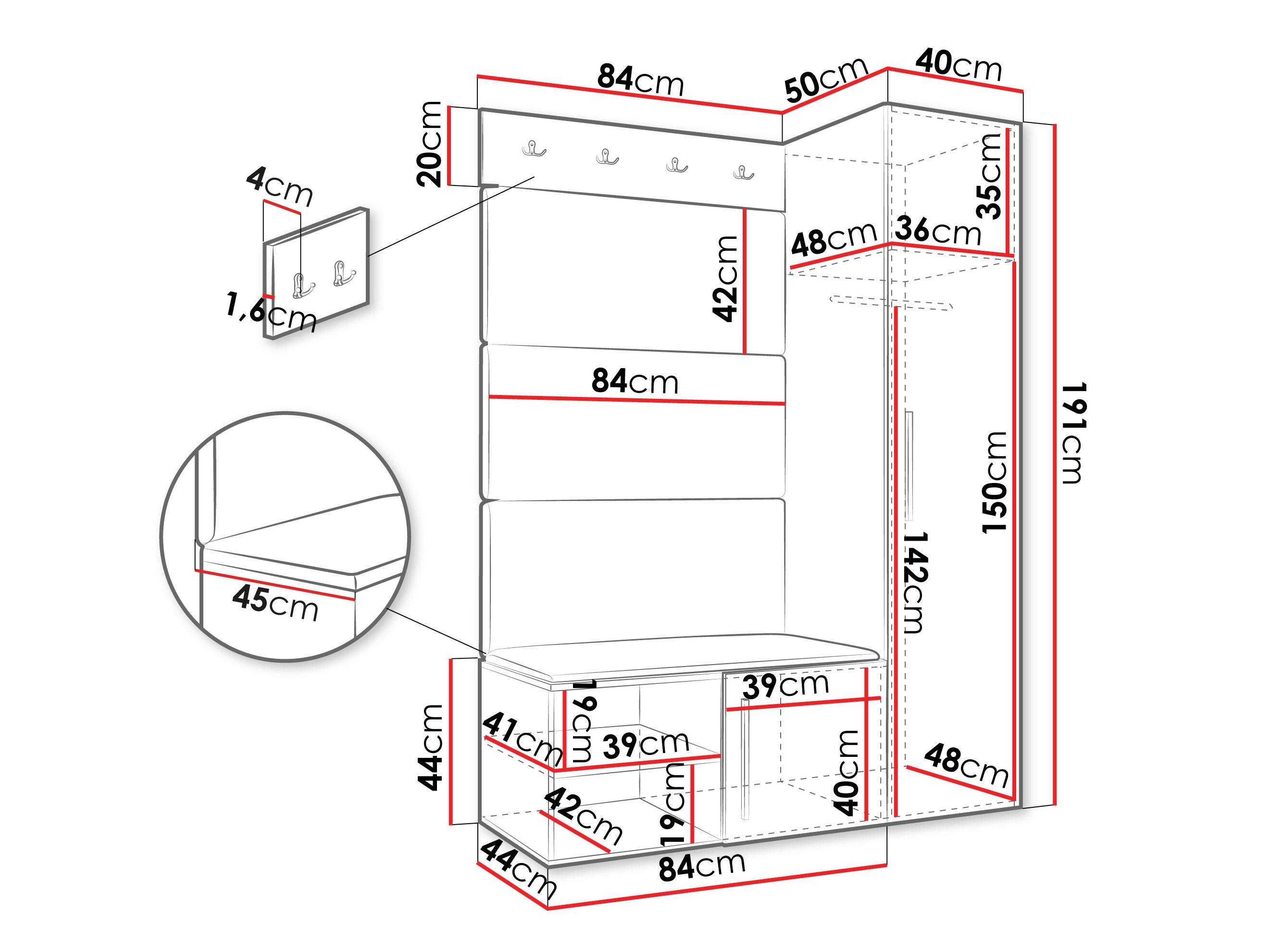 Entrésæt Hartford 525 (Hvid)