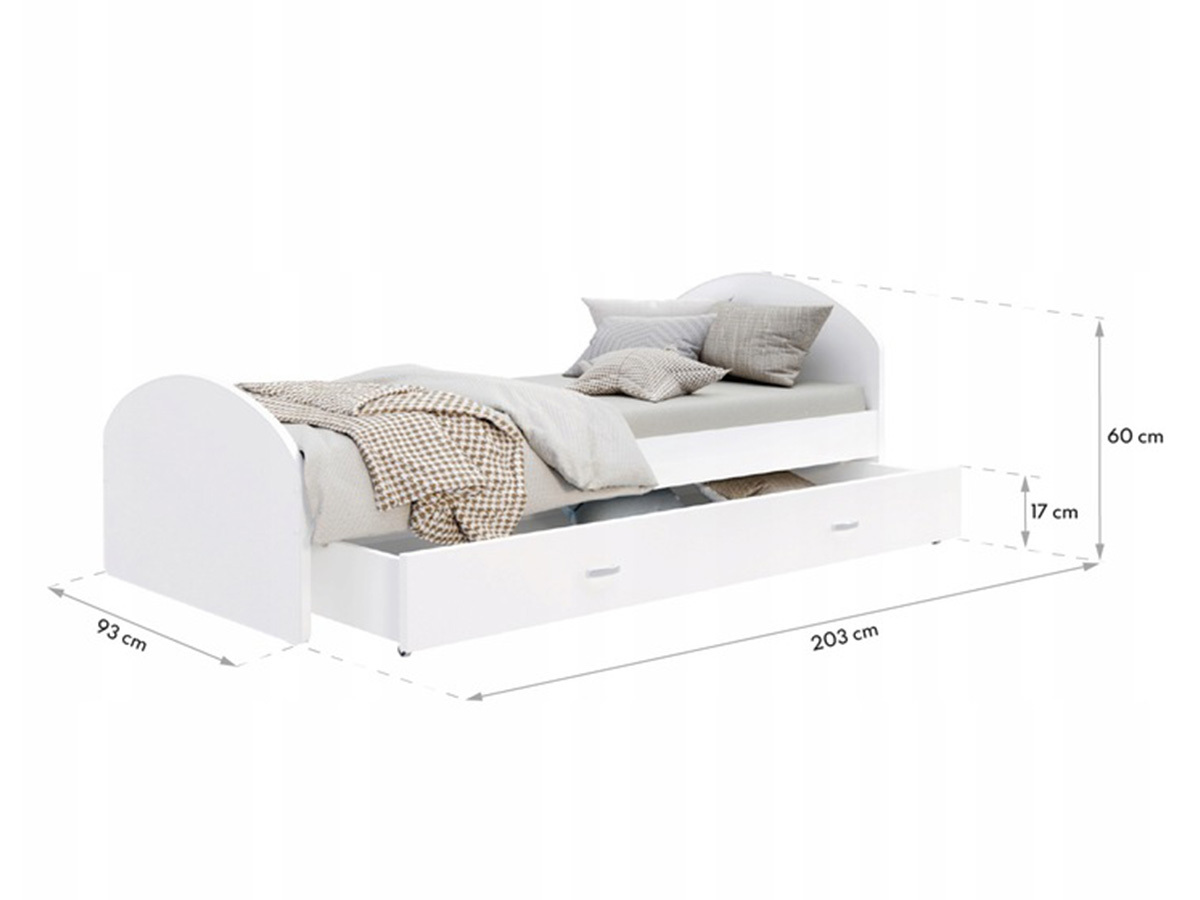 Seng Aurora 177 (Hvid + Grå)