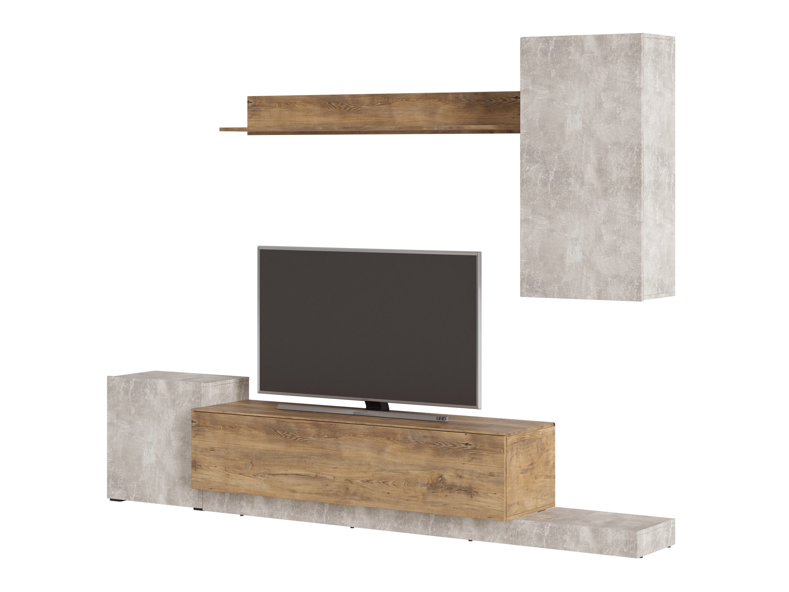 Stuemøbelsæt Ontario 158 (Lys grå + Kastanje)