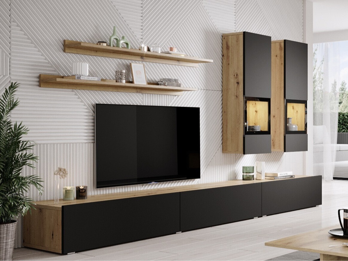 Stuemøbelsæt Serodeu 100 (Artisan eg + Mat sort)