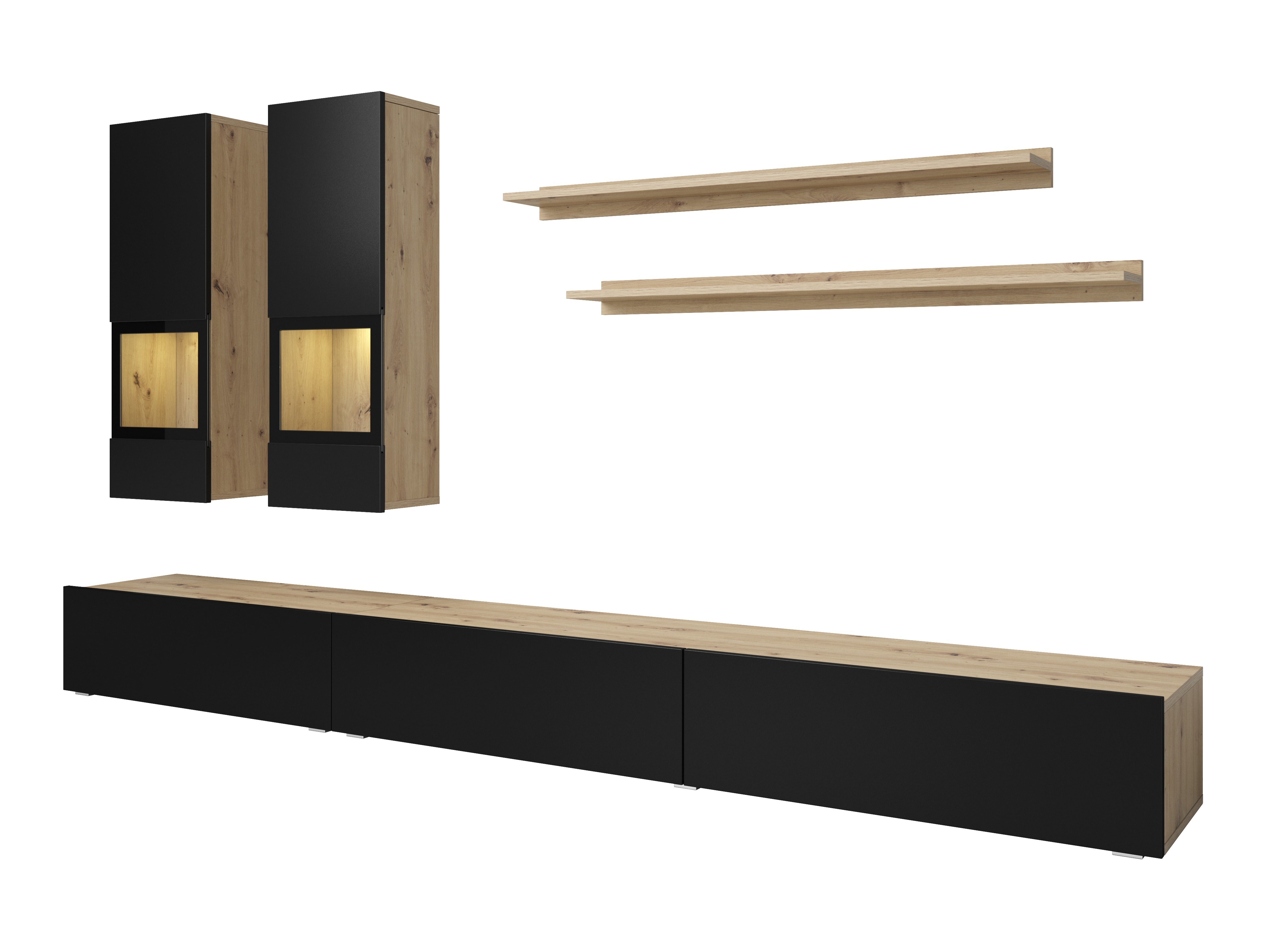 Stuemøblersæt Serodeu 100 (Artisan eg + Mat sort)