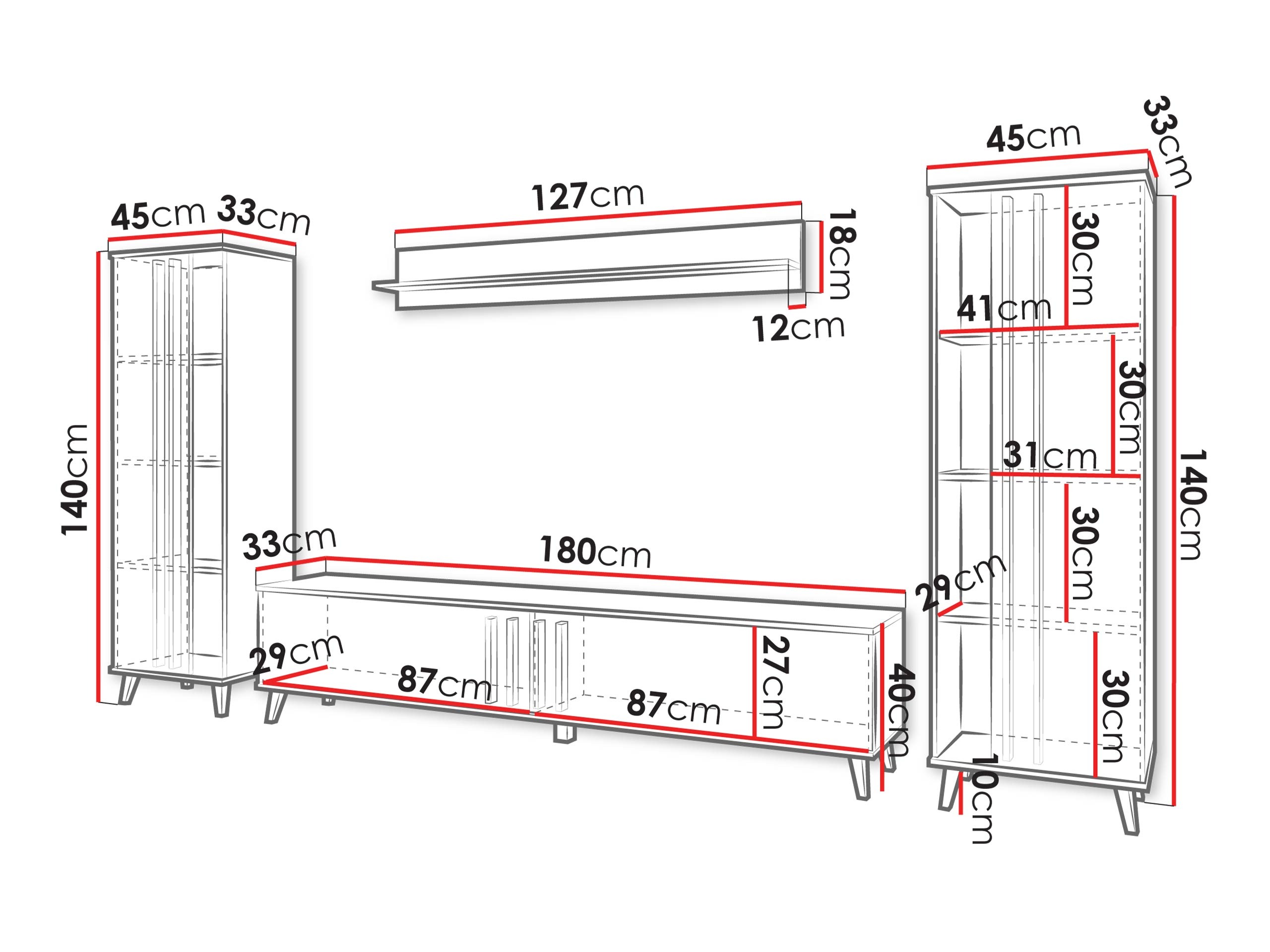 Stuemøbelsæt Temora 102 (Grafit)