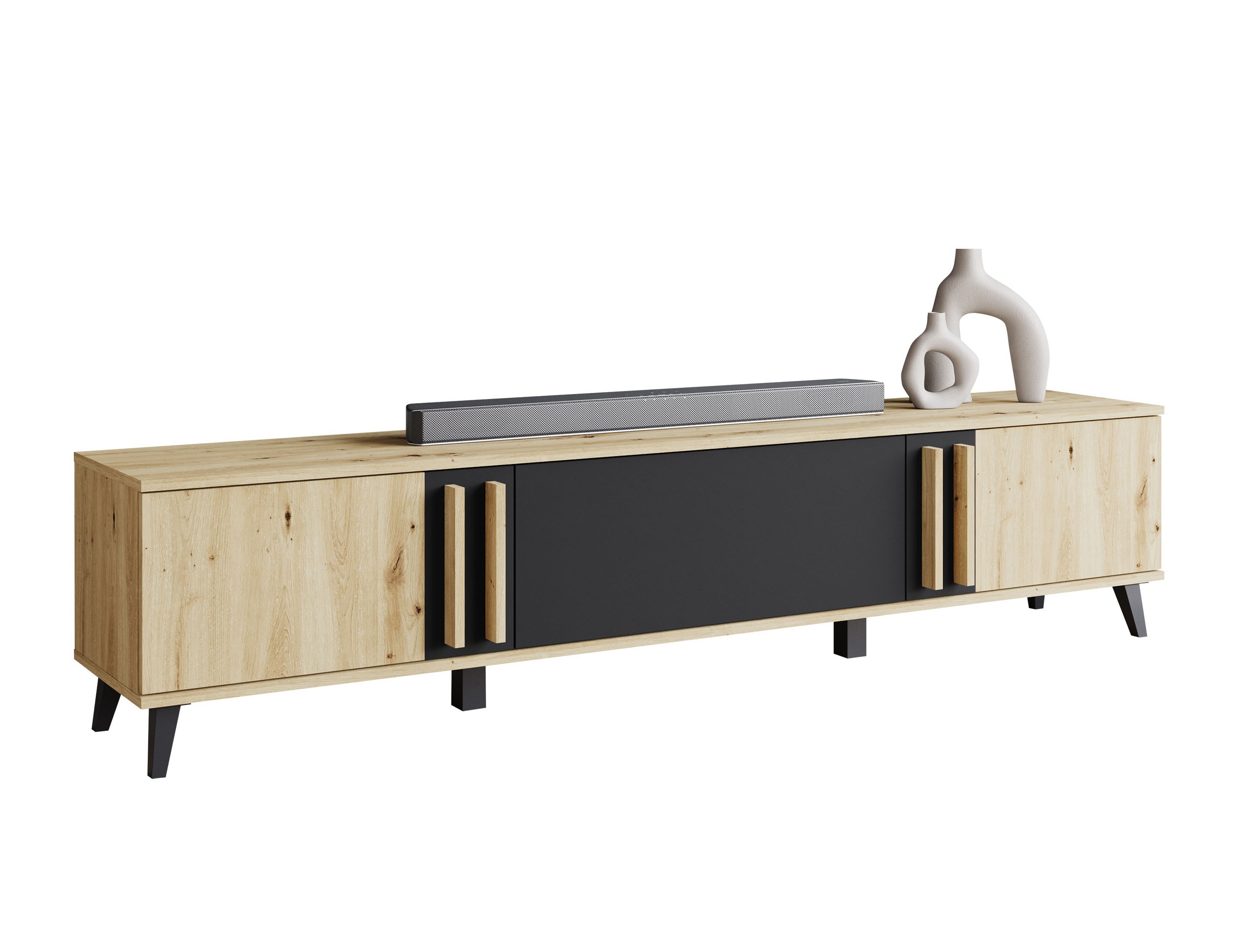 TV-bord Facetor (Artisan eg + Grafit)