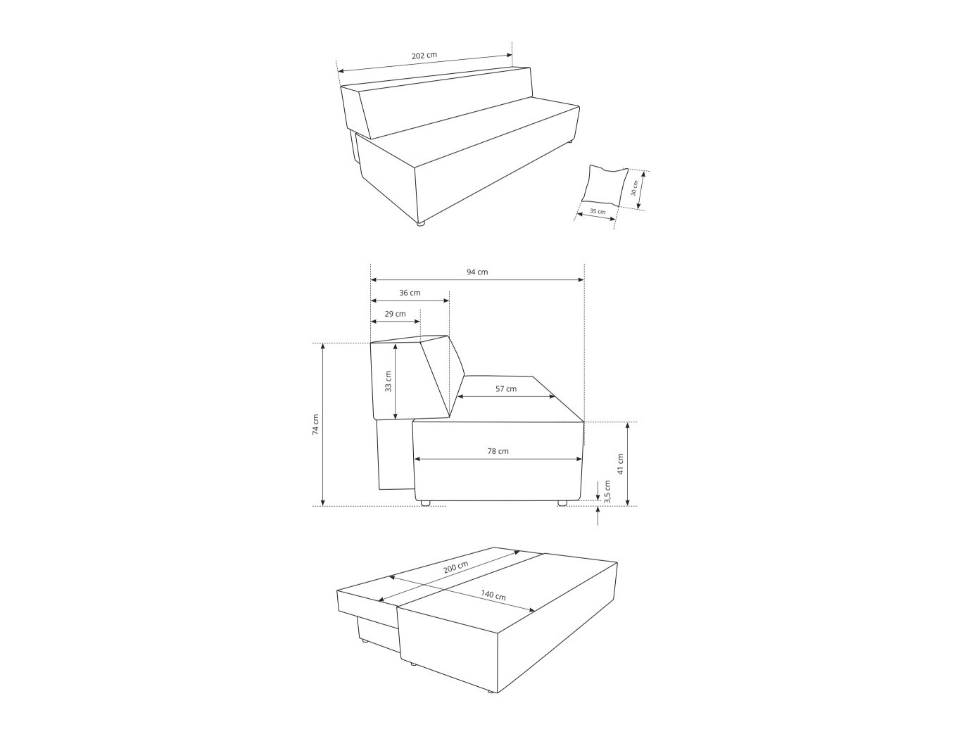 Sovesofa Kingston 185 (Tilia 17)