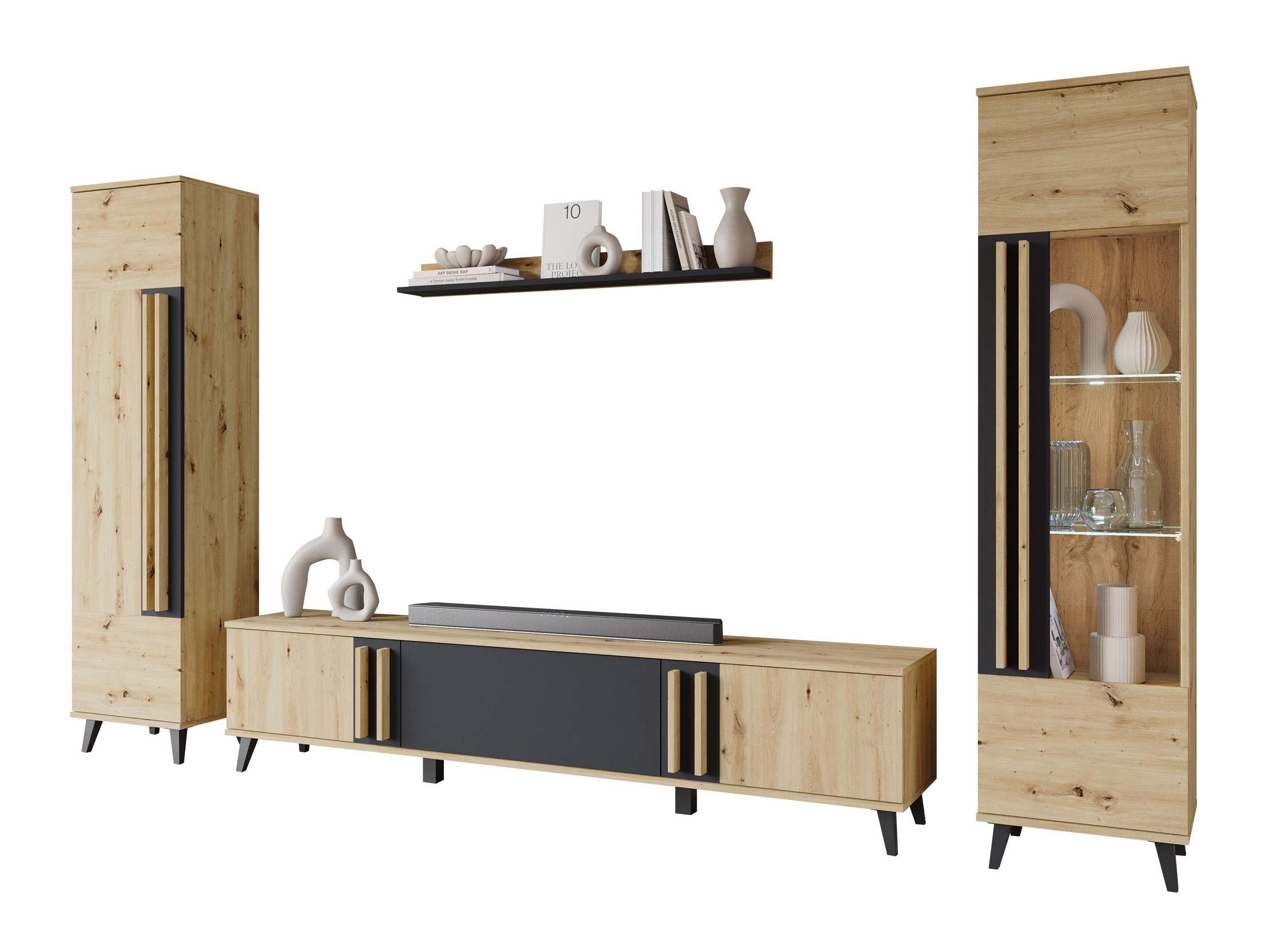 Stuemøbelsæt Facetor II (Artisan eg + Grafit)