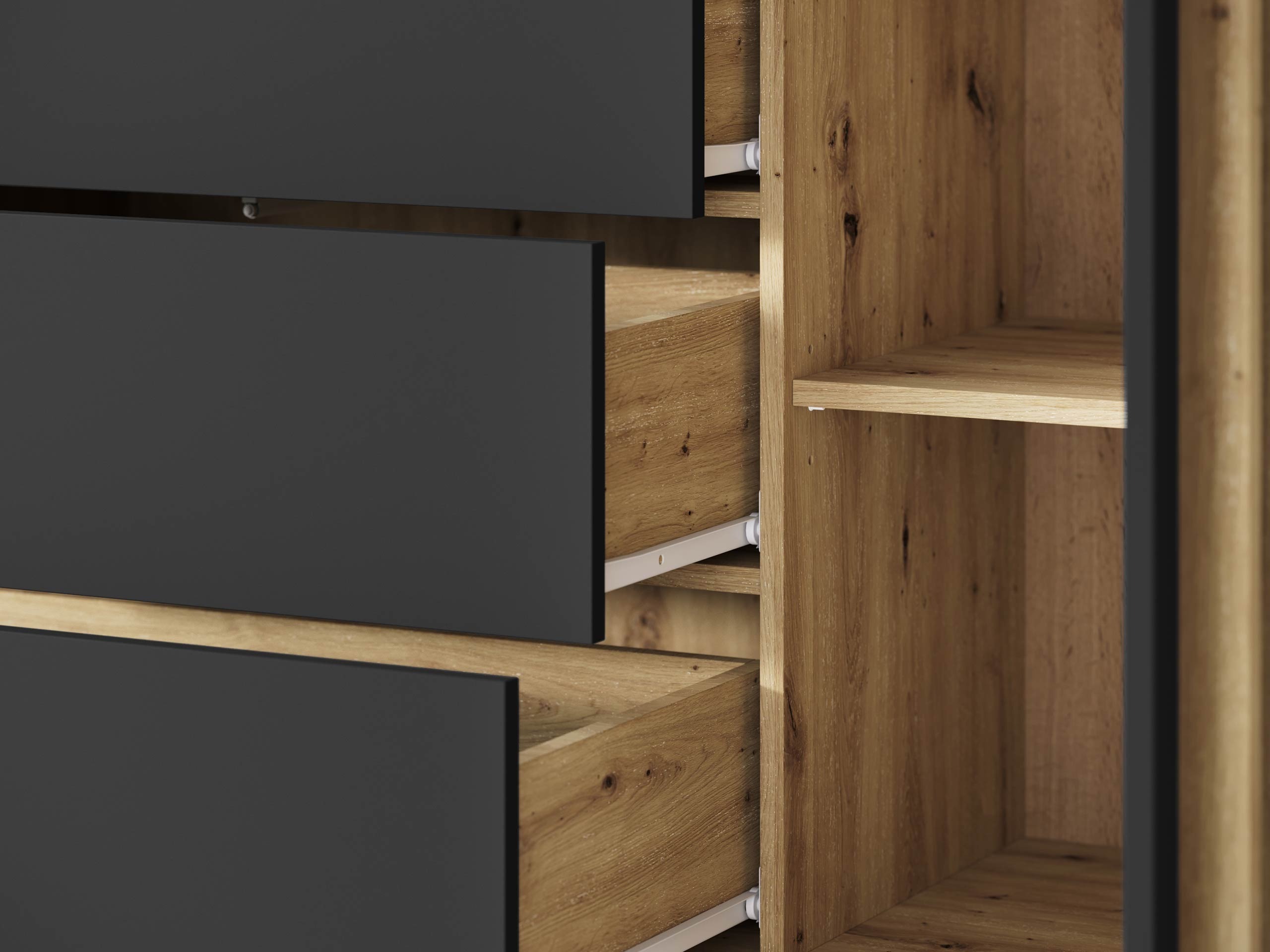 Stuemøbelsæt Facetor III (Artisan eg + Grafit)