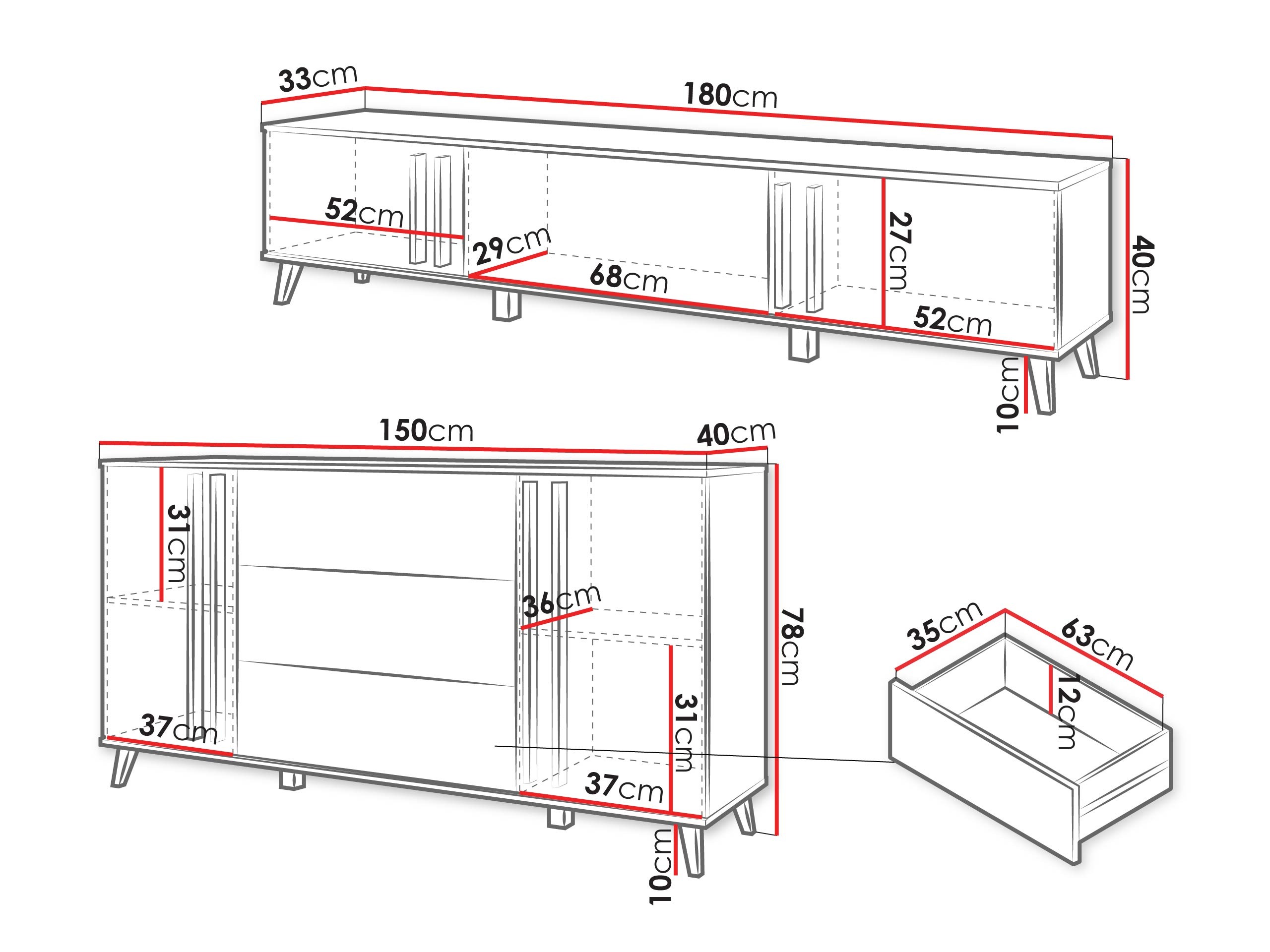 Stuemøbelsæt Facetor III (Artisan eg + Grafit)
