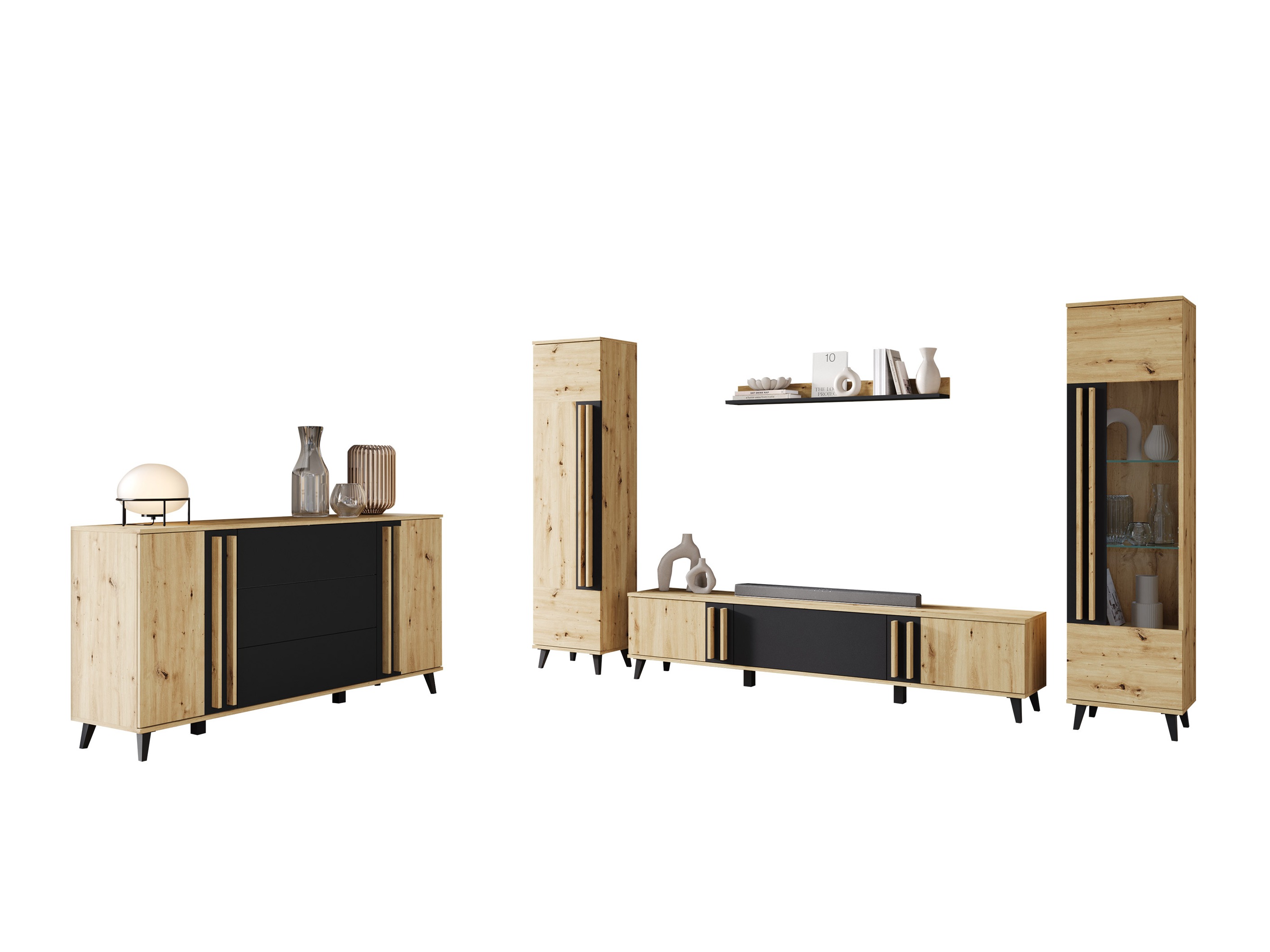 Stuemøbelsæt Facetor IV (Artisan eg + Grafit)