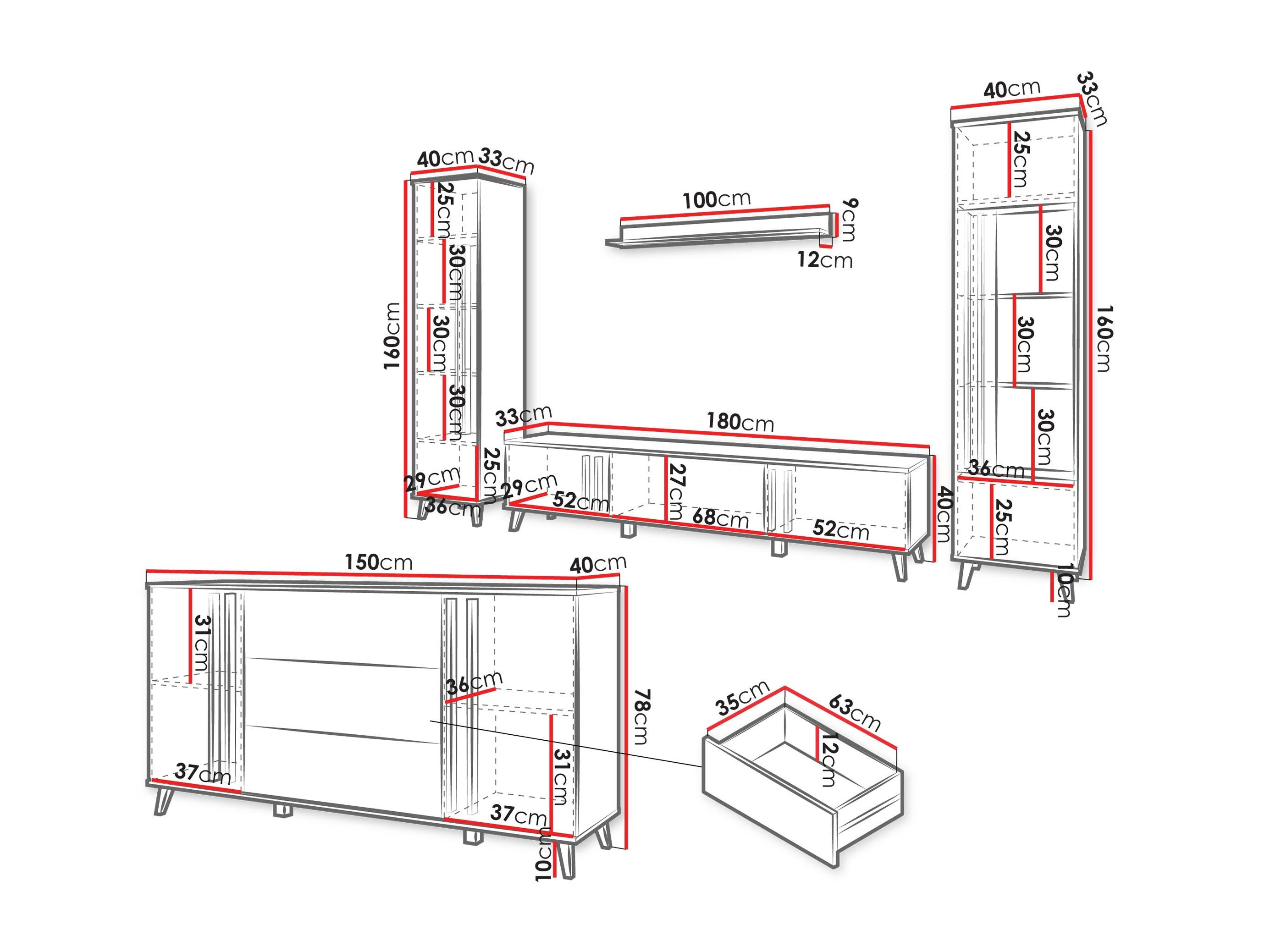 Stuemøbelsæt Facetor IV (Congo)